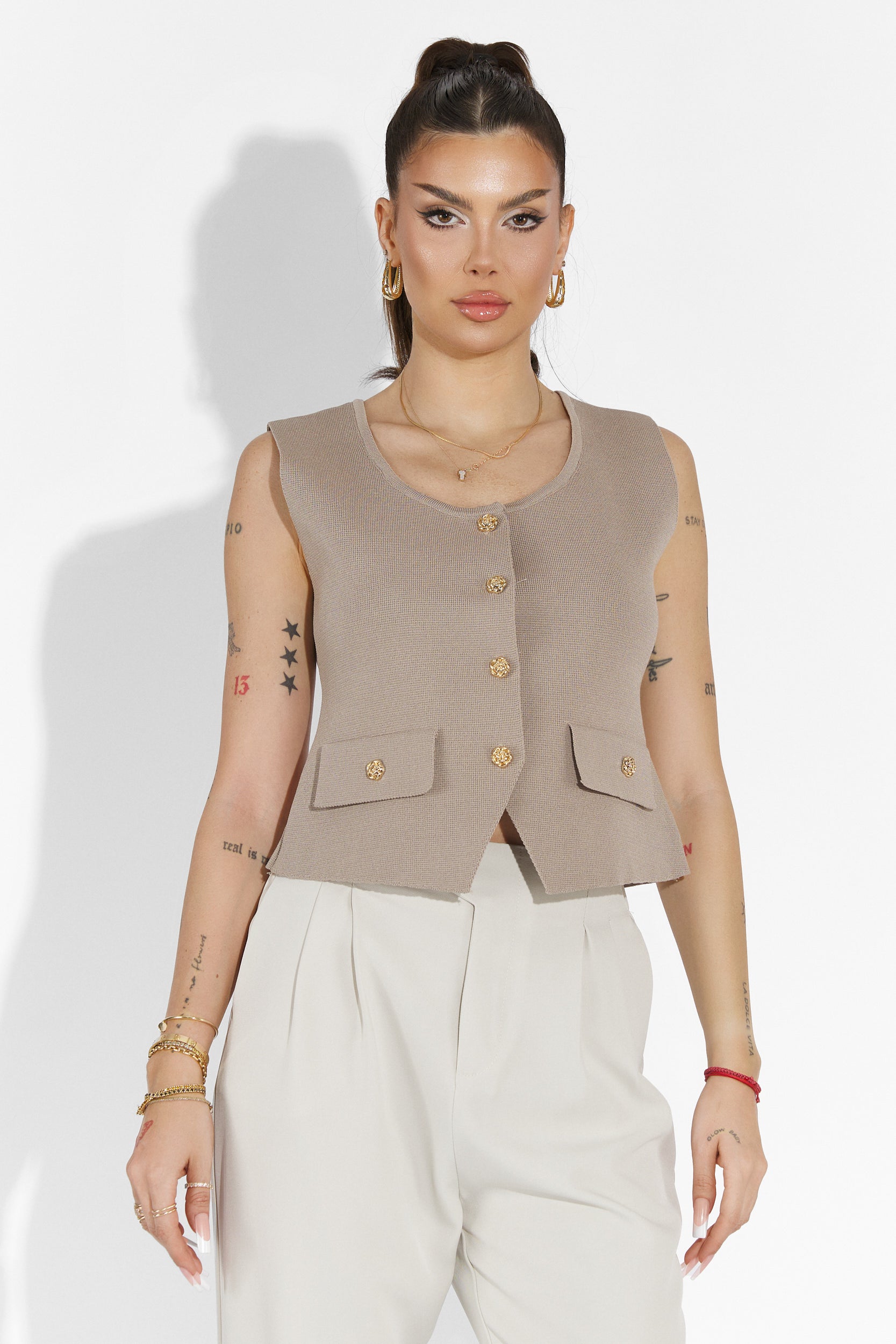 Alvaro Bogas Casual Beige Ladies Pants