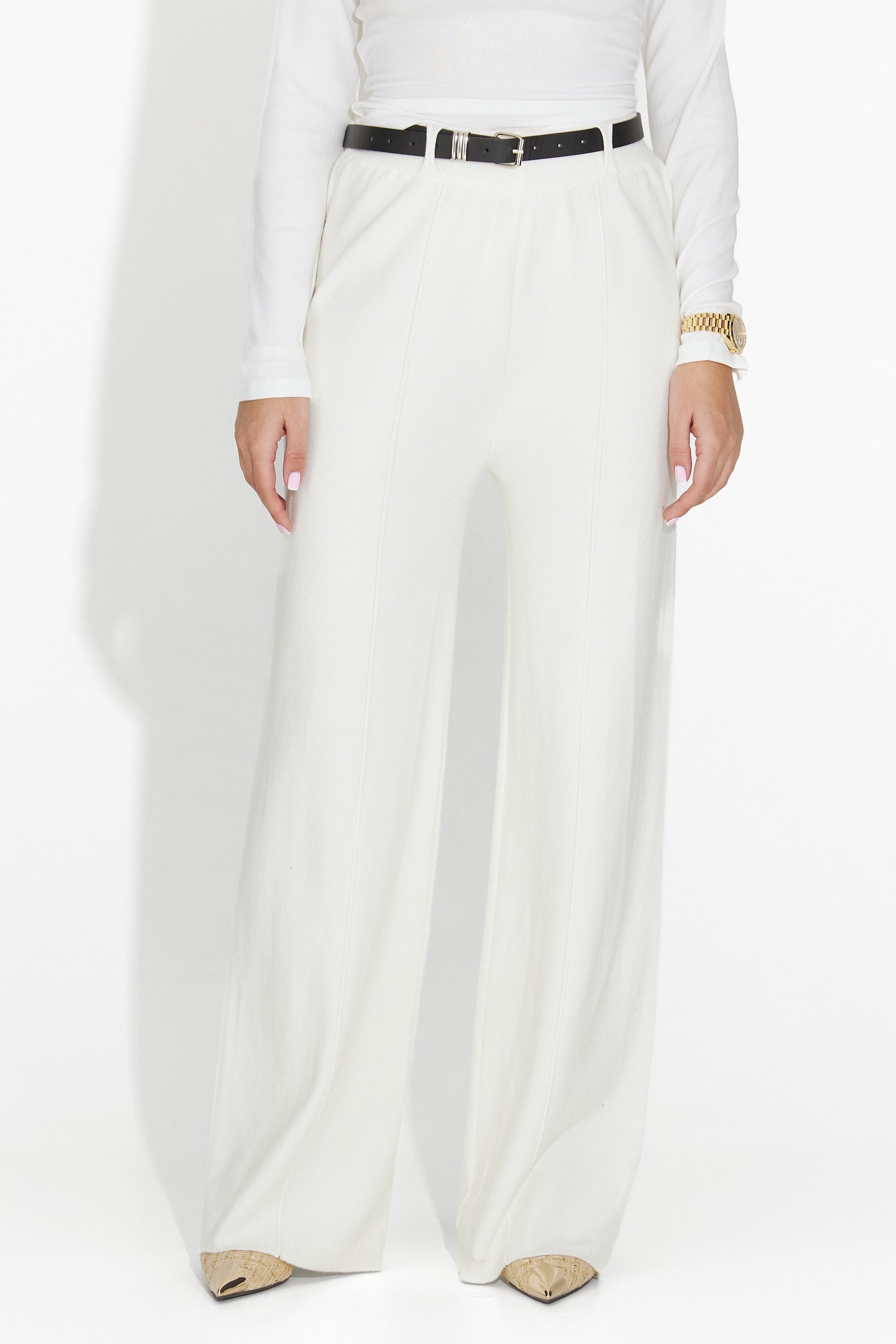 Pantaloni dama casual bej Pietrina Bogas