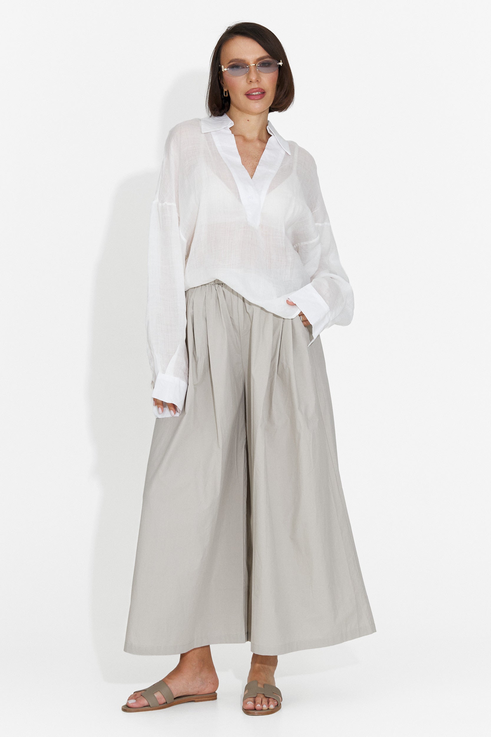 Pantaloni dama casual grej Bluebel Bogas