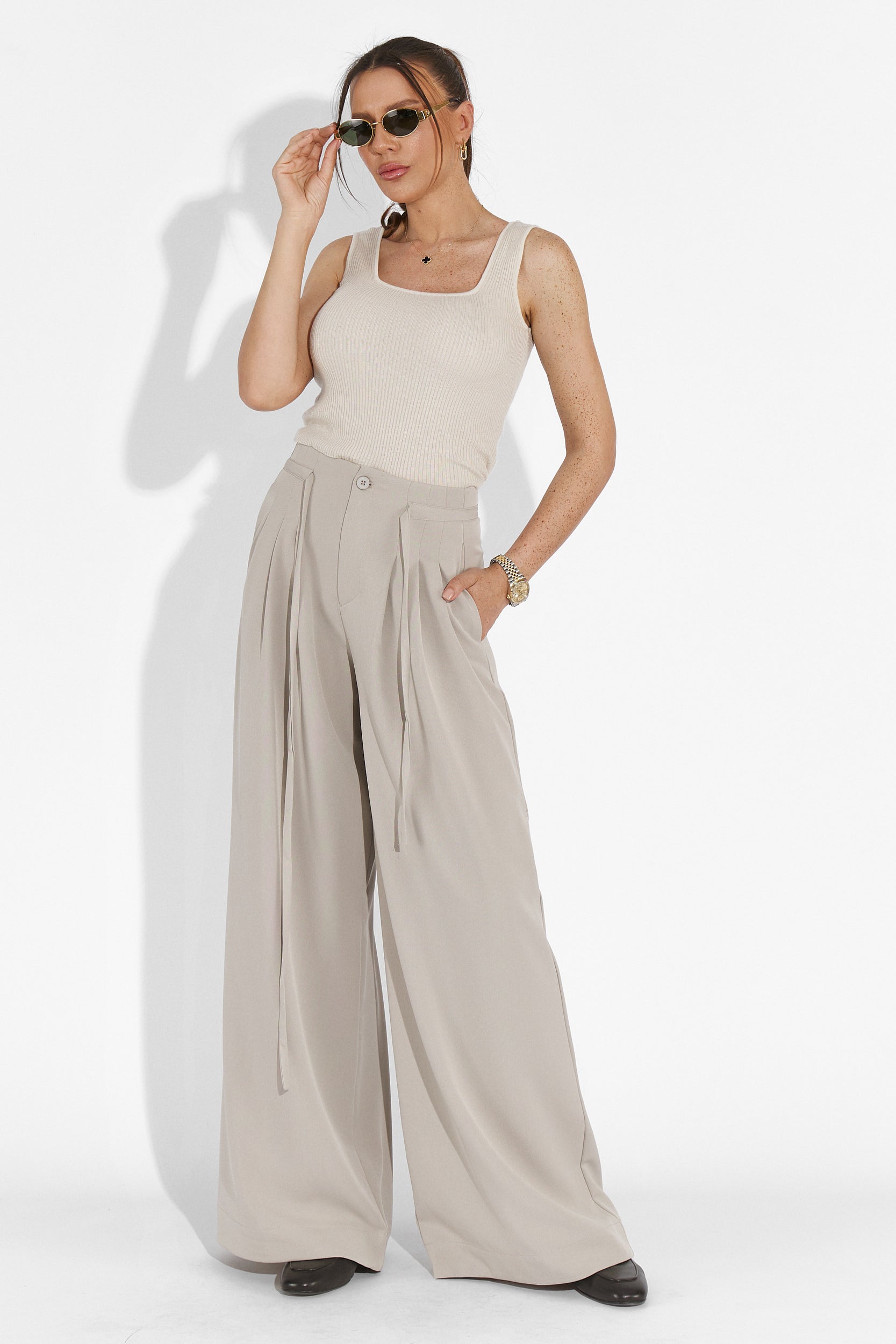 Casual grey ladies trousers Eusebiu Bogas