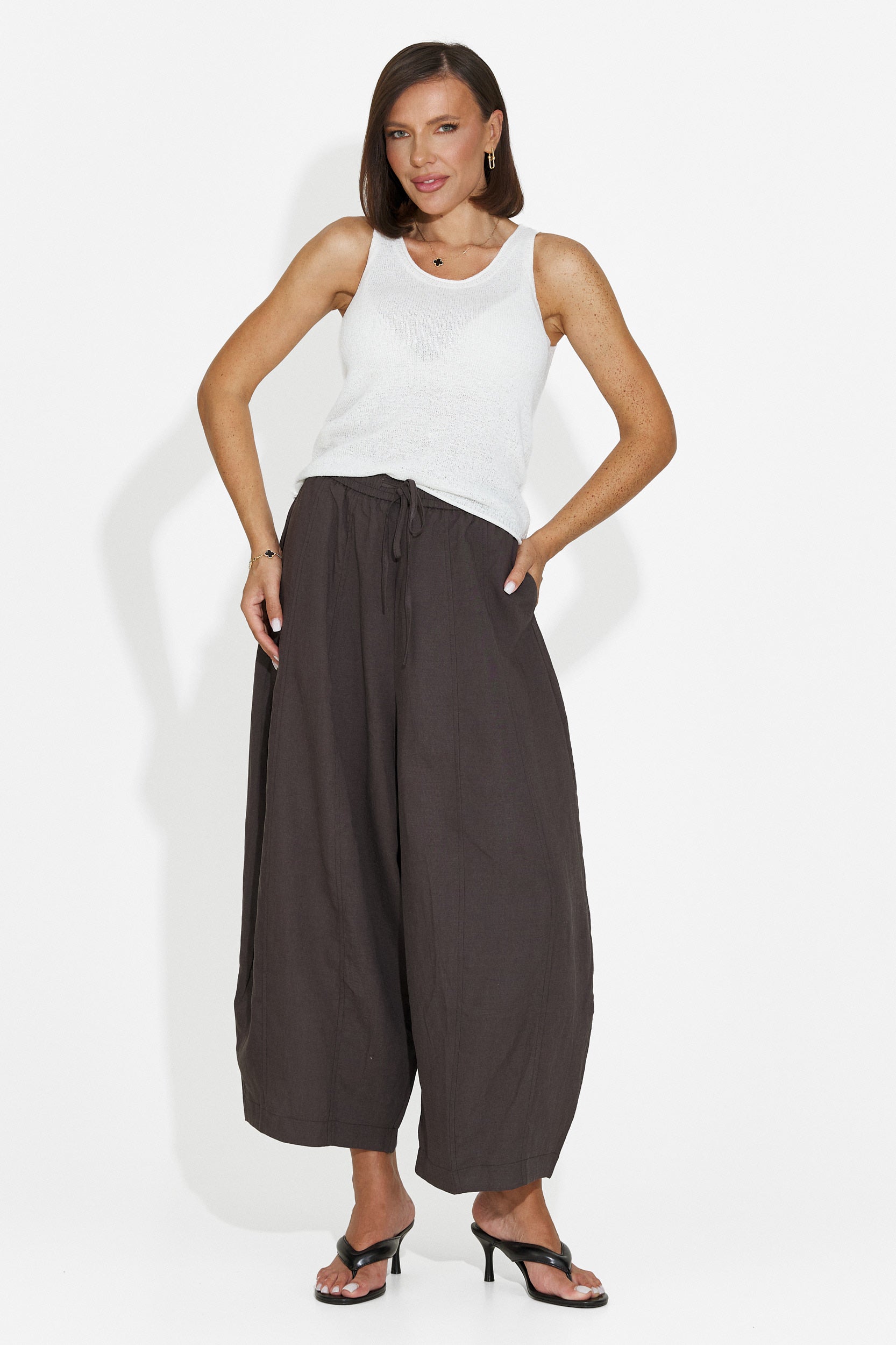Pantaloni dama casual gri Eusepia Bogas