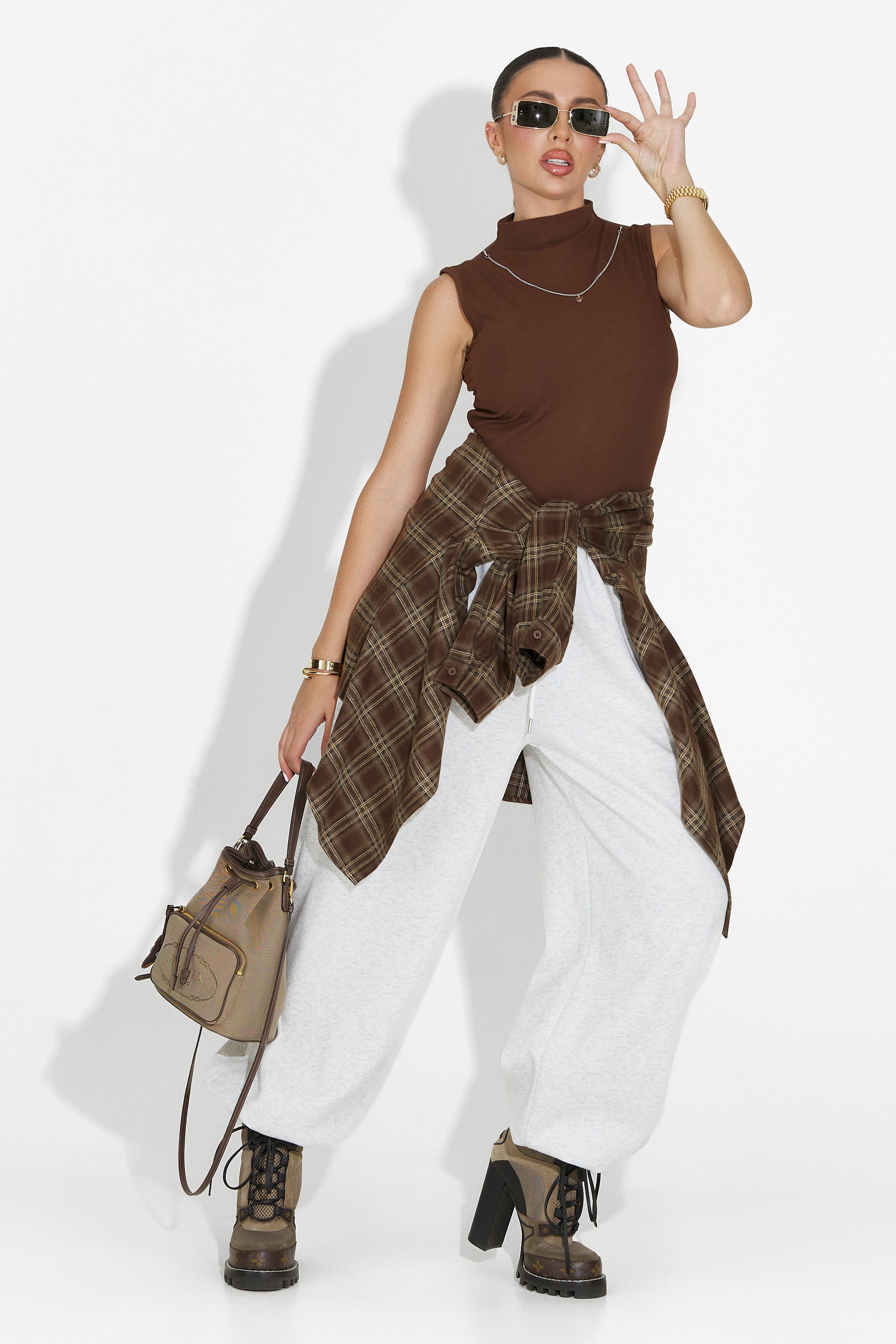 Pantaloni dama casual gri Isoria Bogas