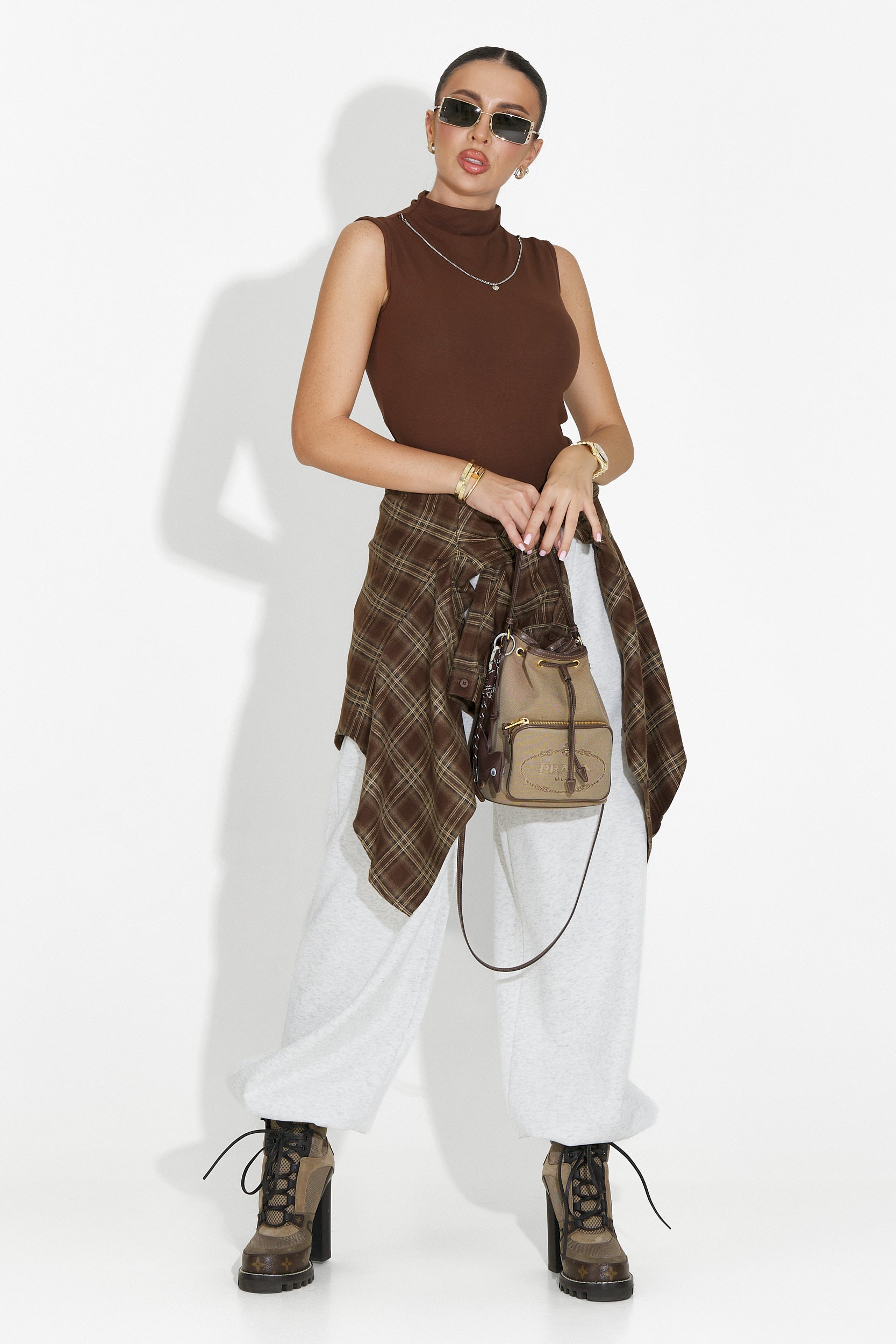 Pantaloni dama casual gri Isoria Bogas