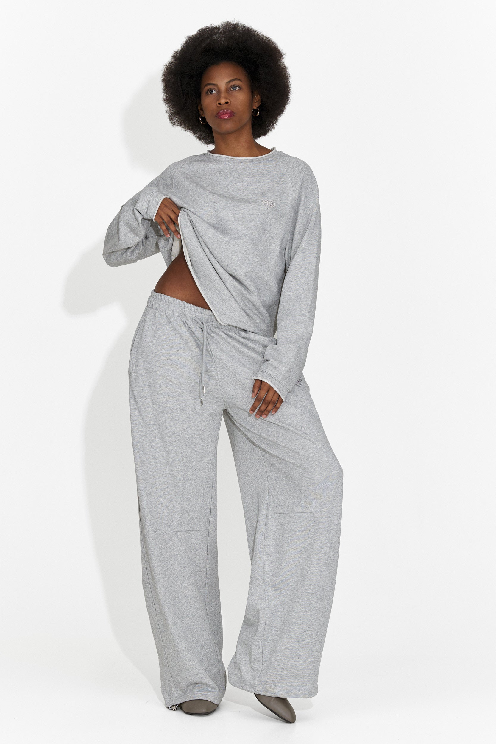 Pantaloni dama casual gri Romela Bogas