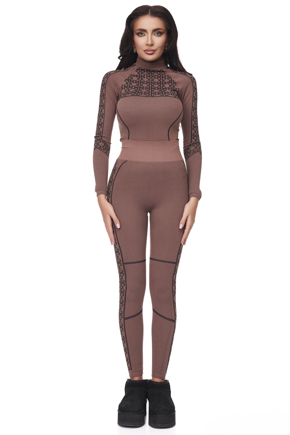 Seamless Bogas Casual Brown Ladies Trousers