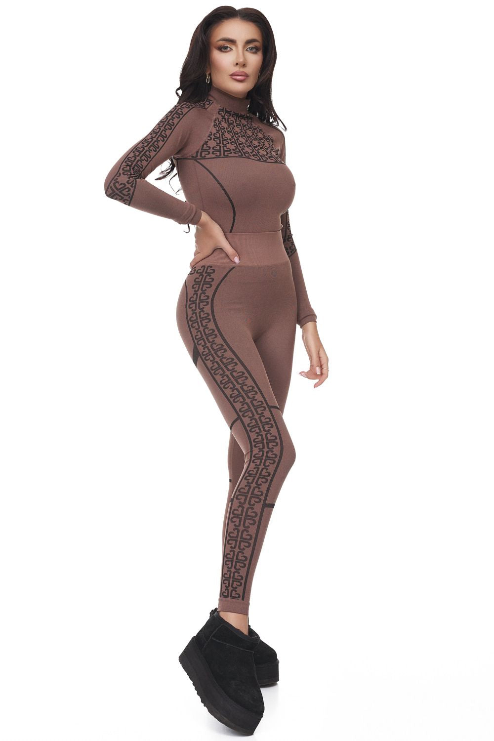 Seamless Bogas Casual Brown Ladies Trousers
