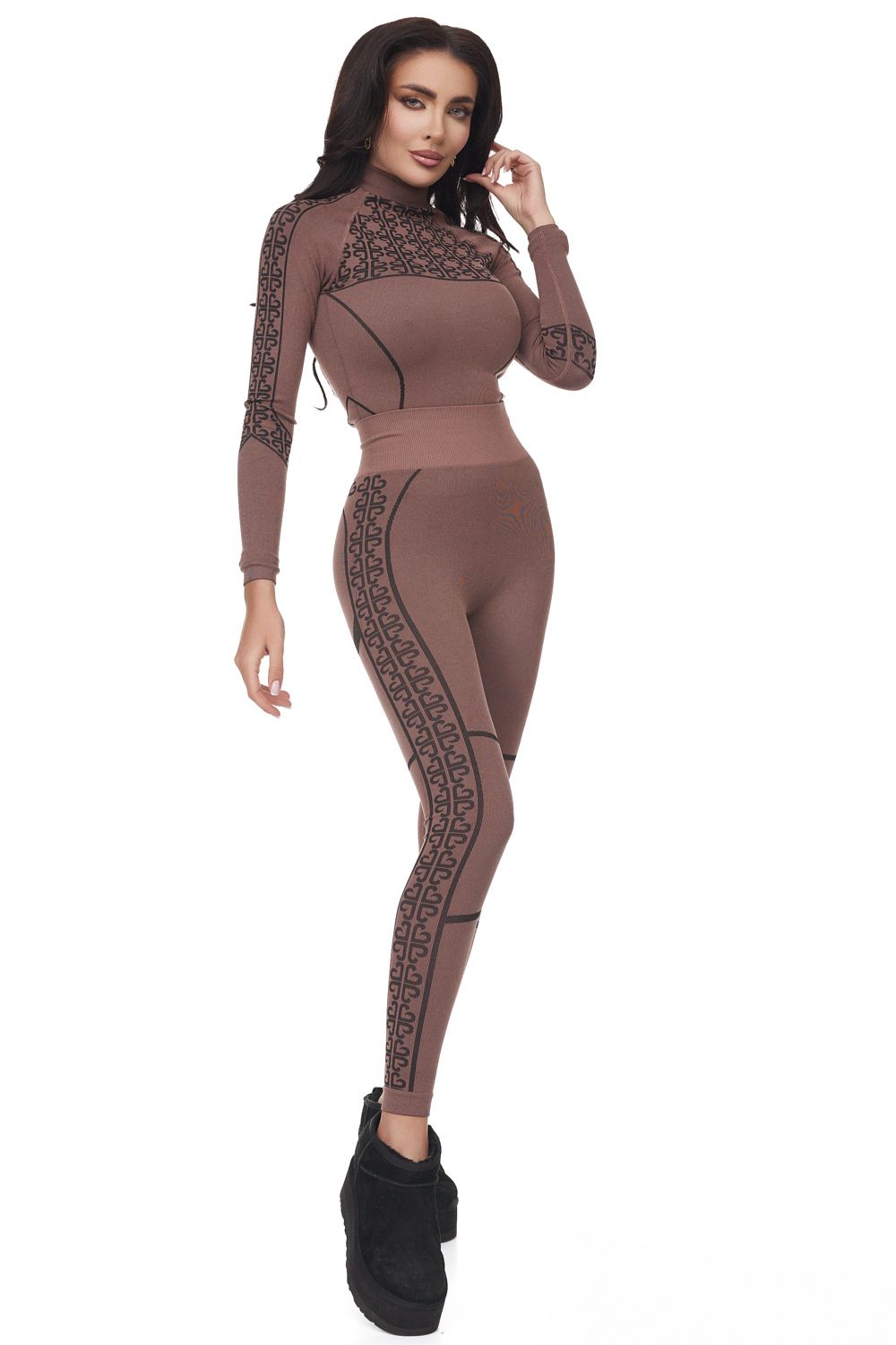 Seamless Bogas Casual Brown Ladies Trousers