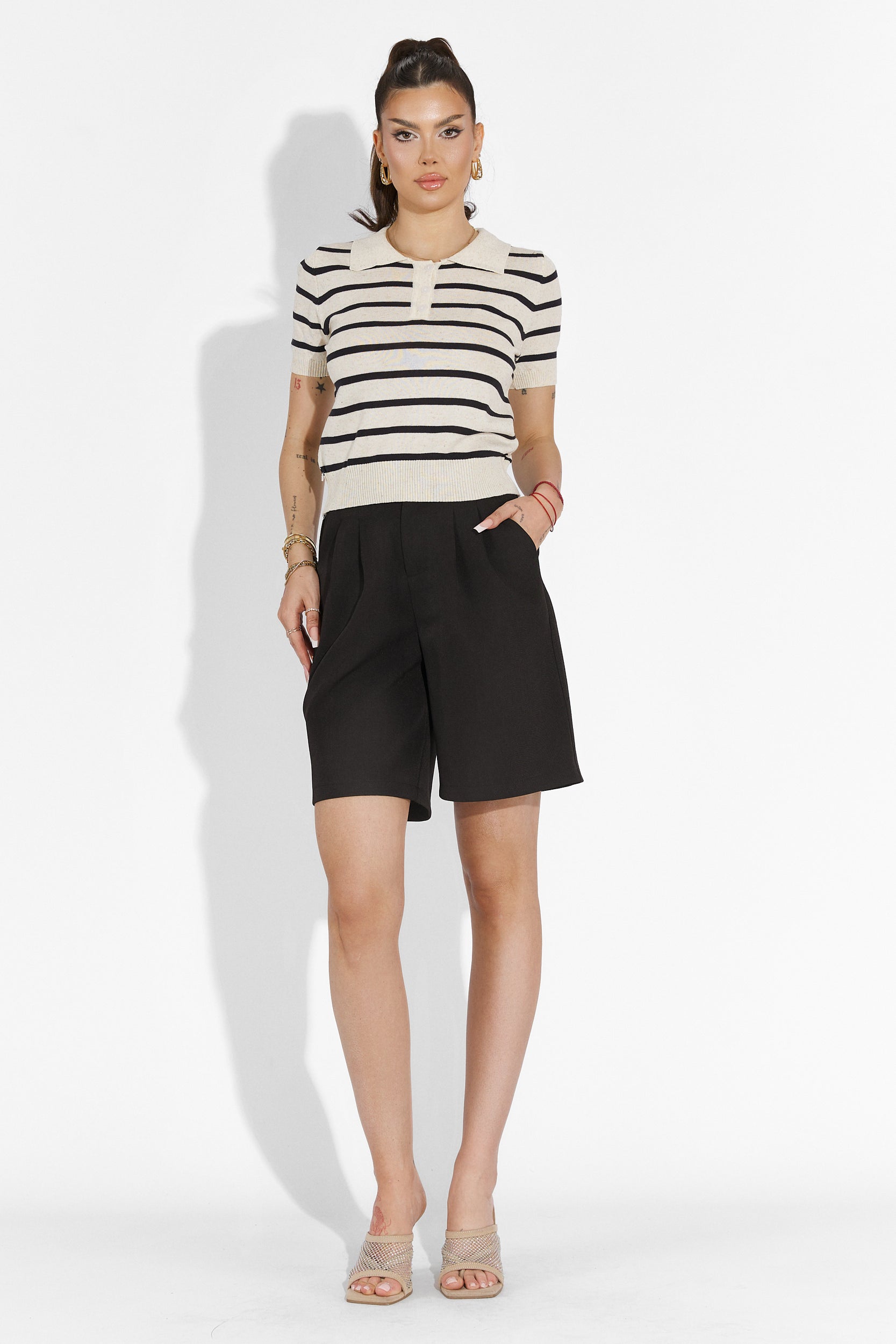 Pantaloni dama casual negri Athuro Bogas