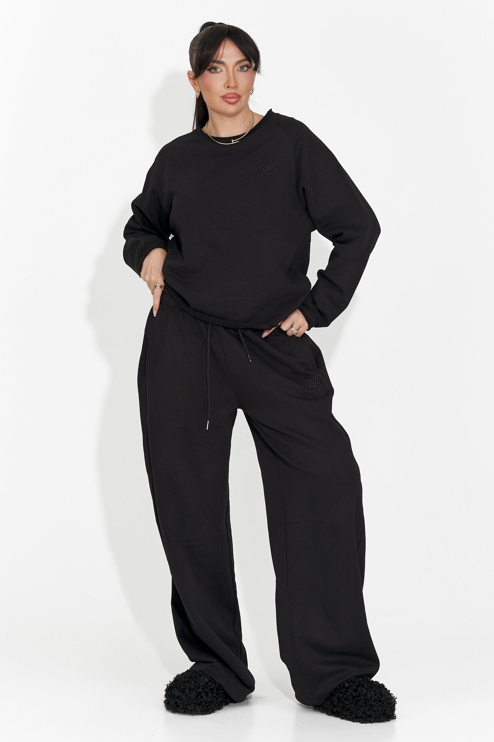 Pantaloni dama casual negri Romela Bogas