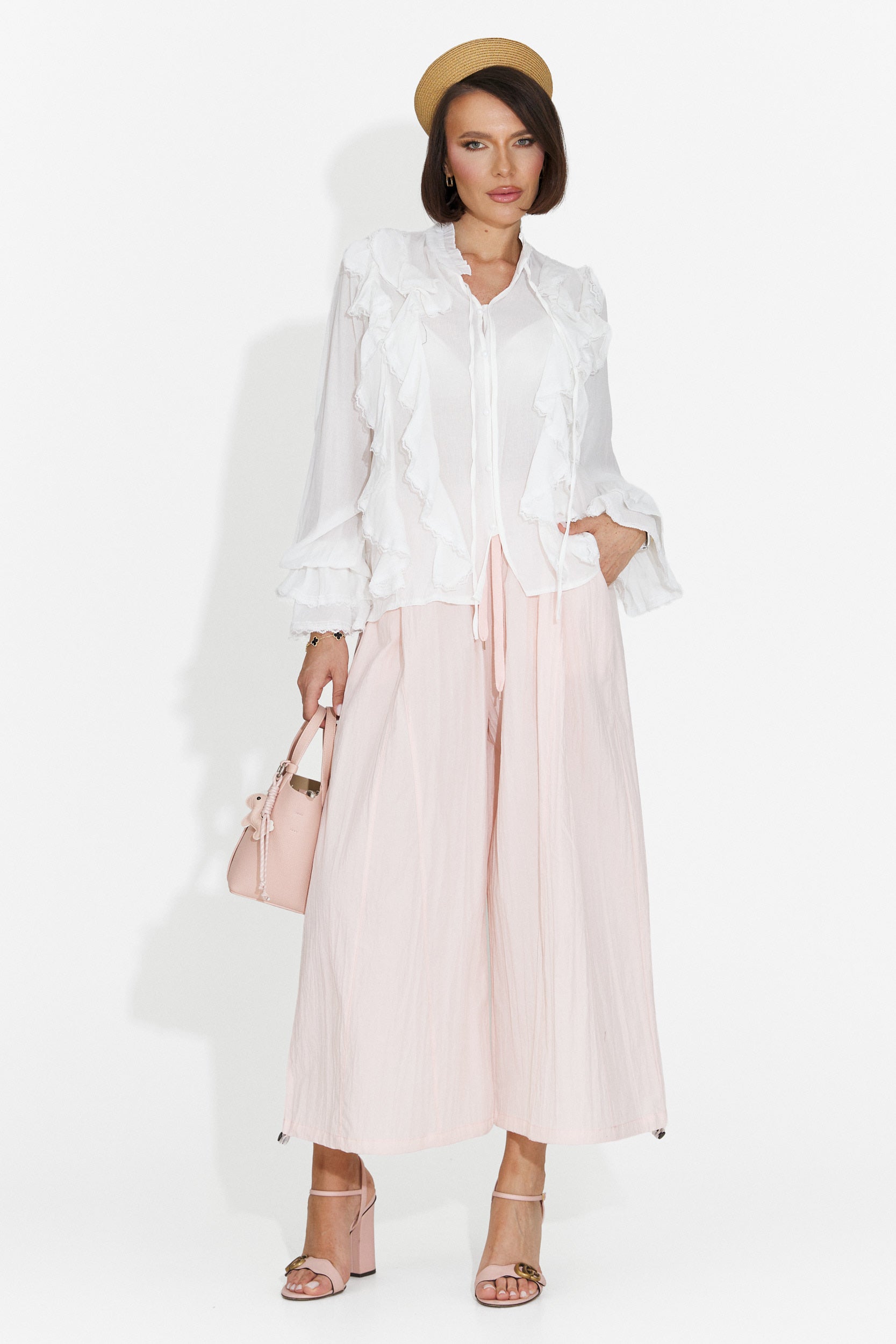 Pantaloni dama casual roz Lyhok Bogas