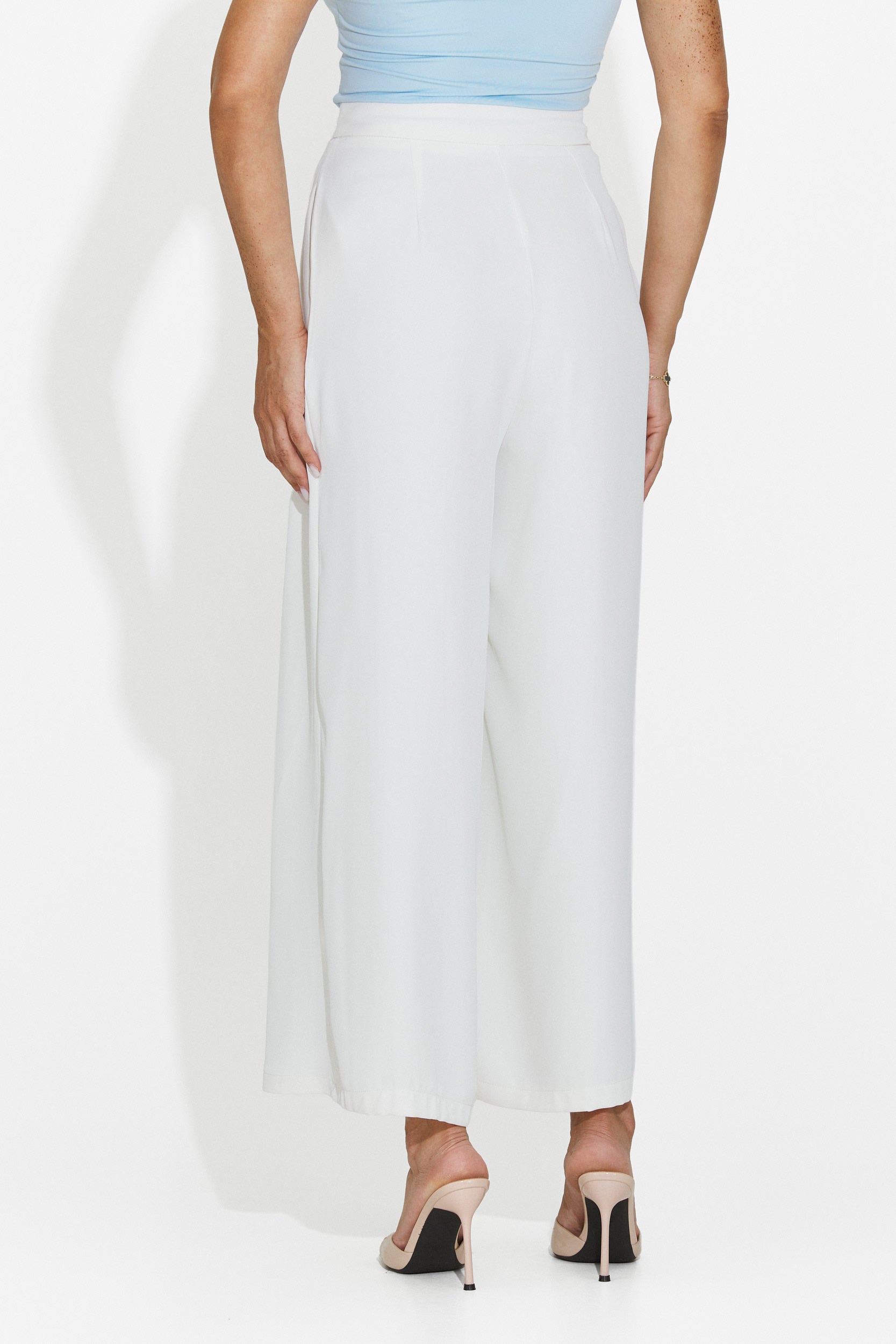Pantaloni dama eleganti albi Lioria Bogas