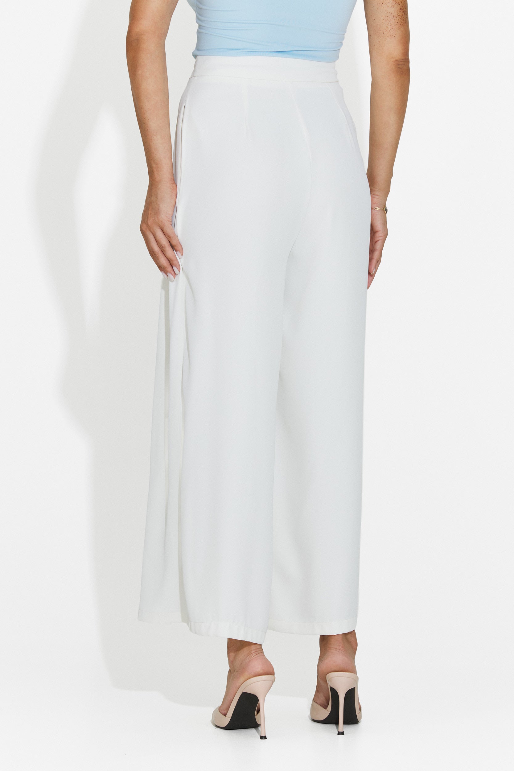 Pantaloni dama eleganti albi Lioria Bogas
