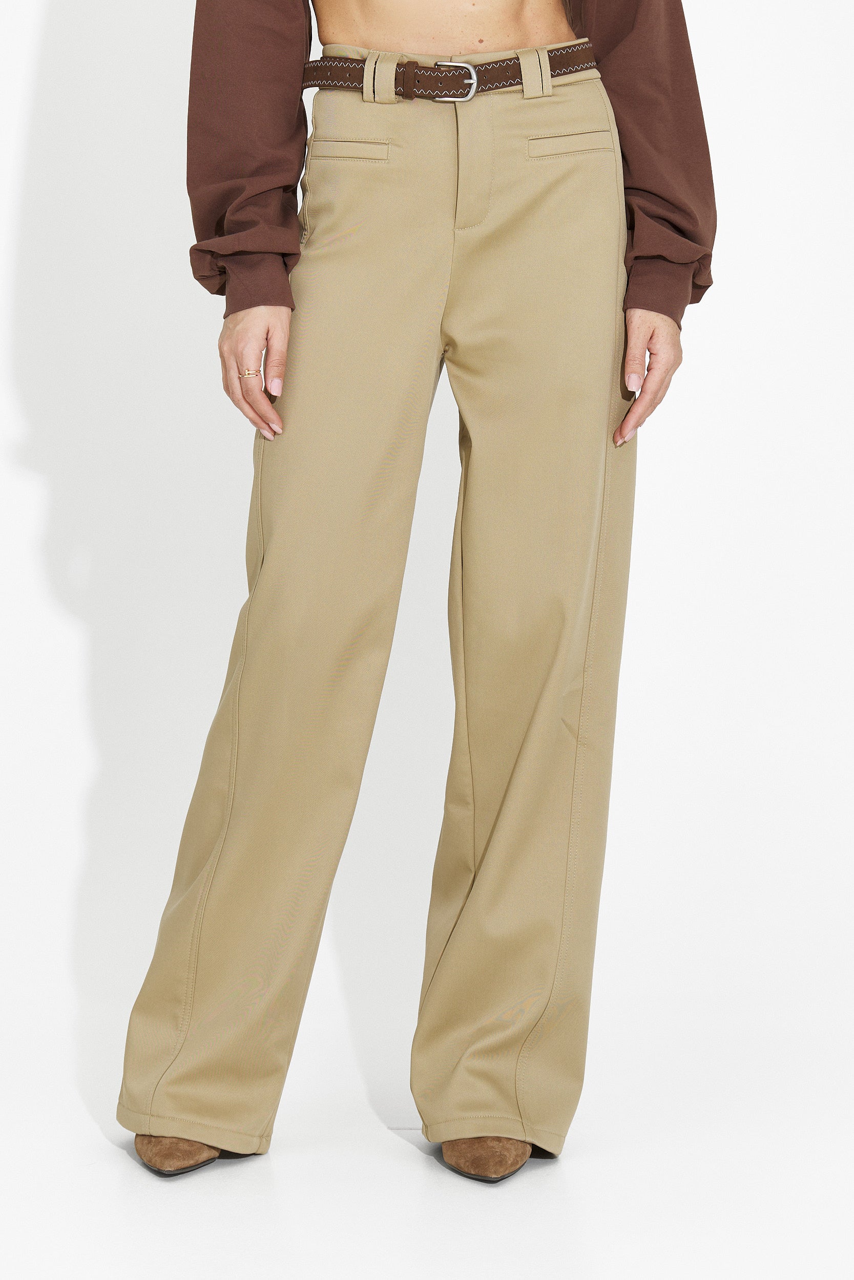 Elegant beige women's pants Avilina Bogas