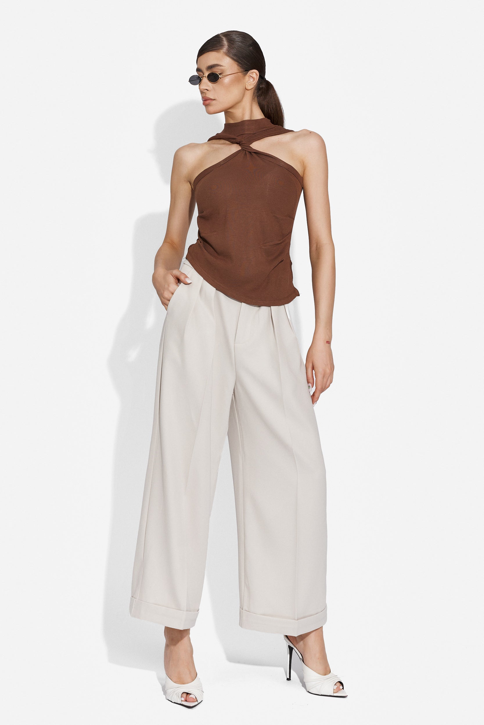 Pantaloni dama eleganti gri Apelas Bogas