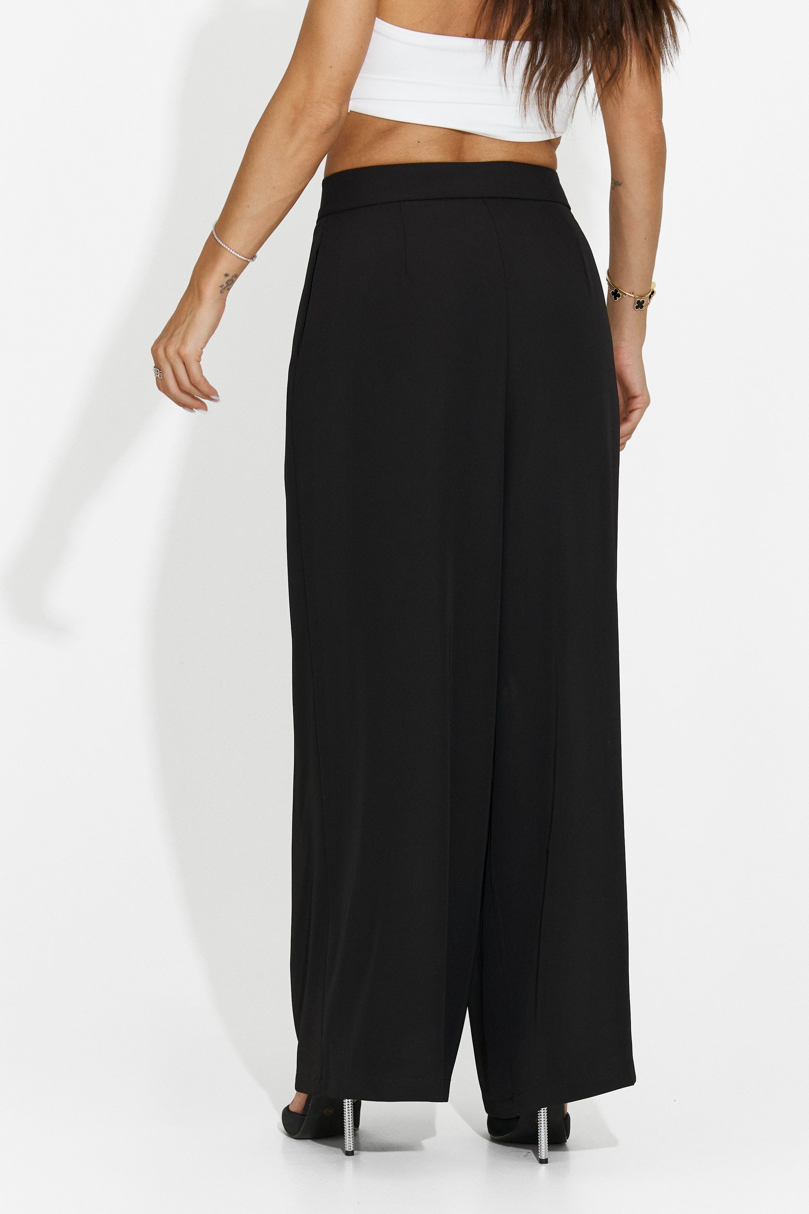 Pantaloni dama eleganti negri Lioria Bogas