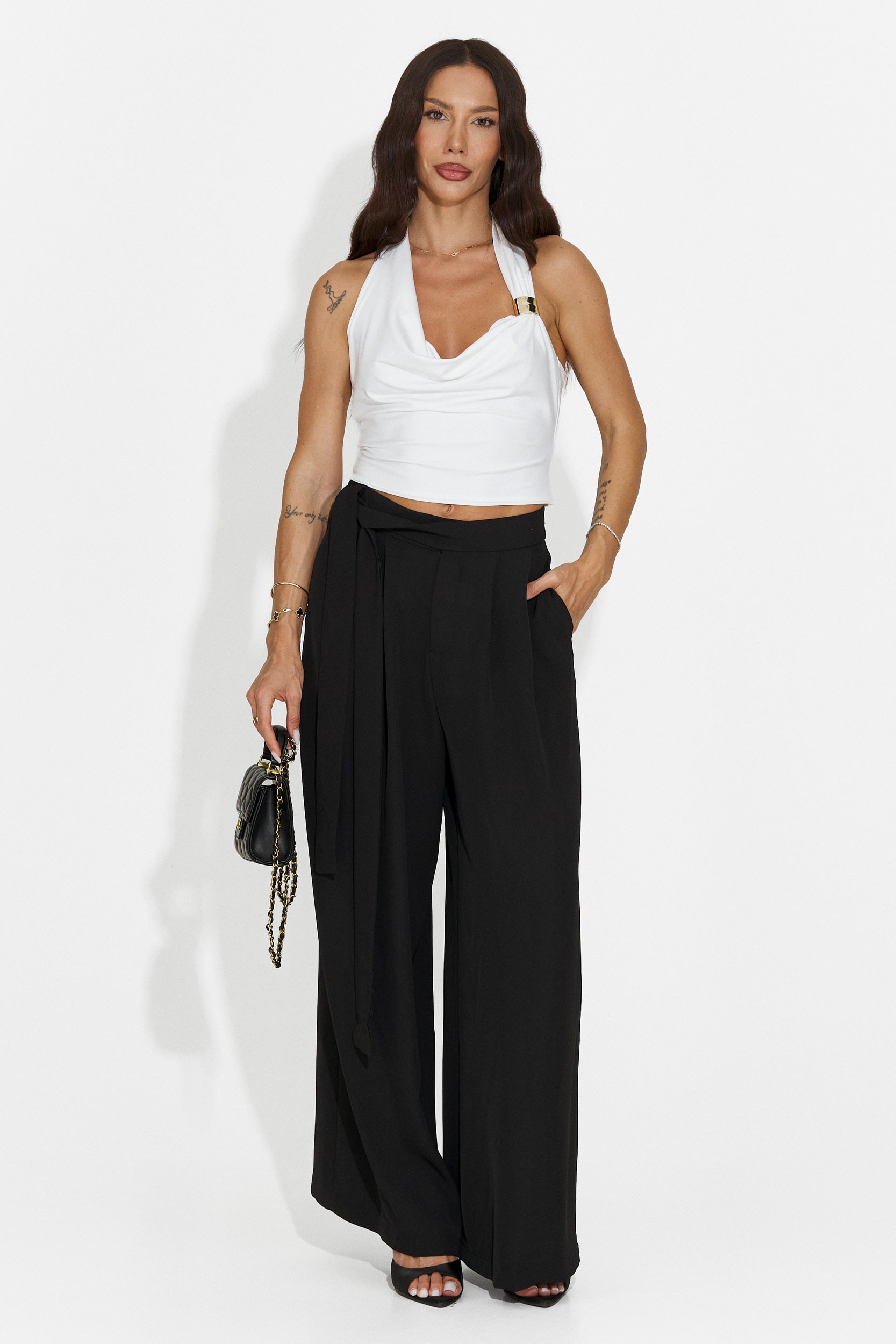 Pantaloni dama eleganti negri Lioria Bogas