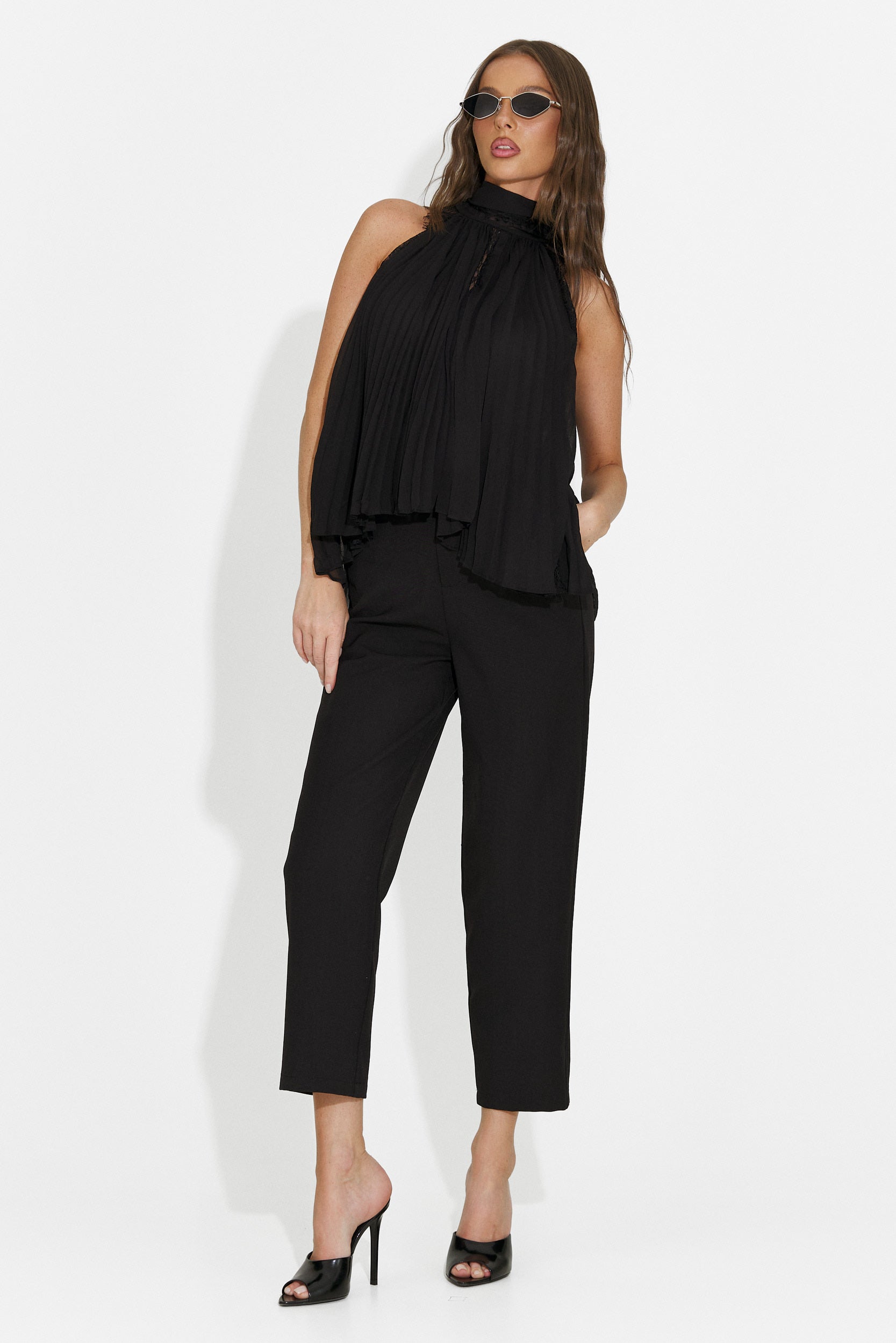 Pantaloni dama eleganti negri Sereia Bogas