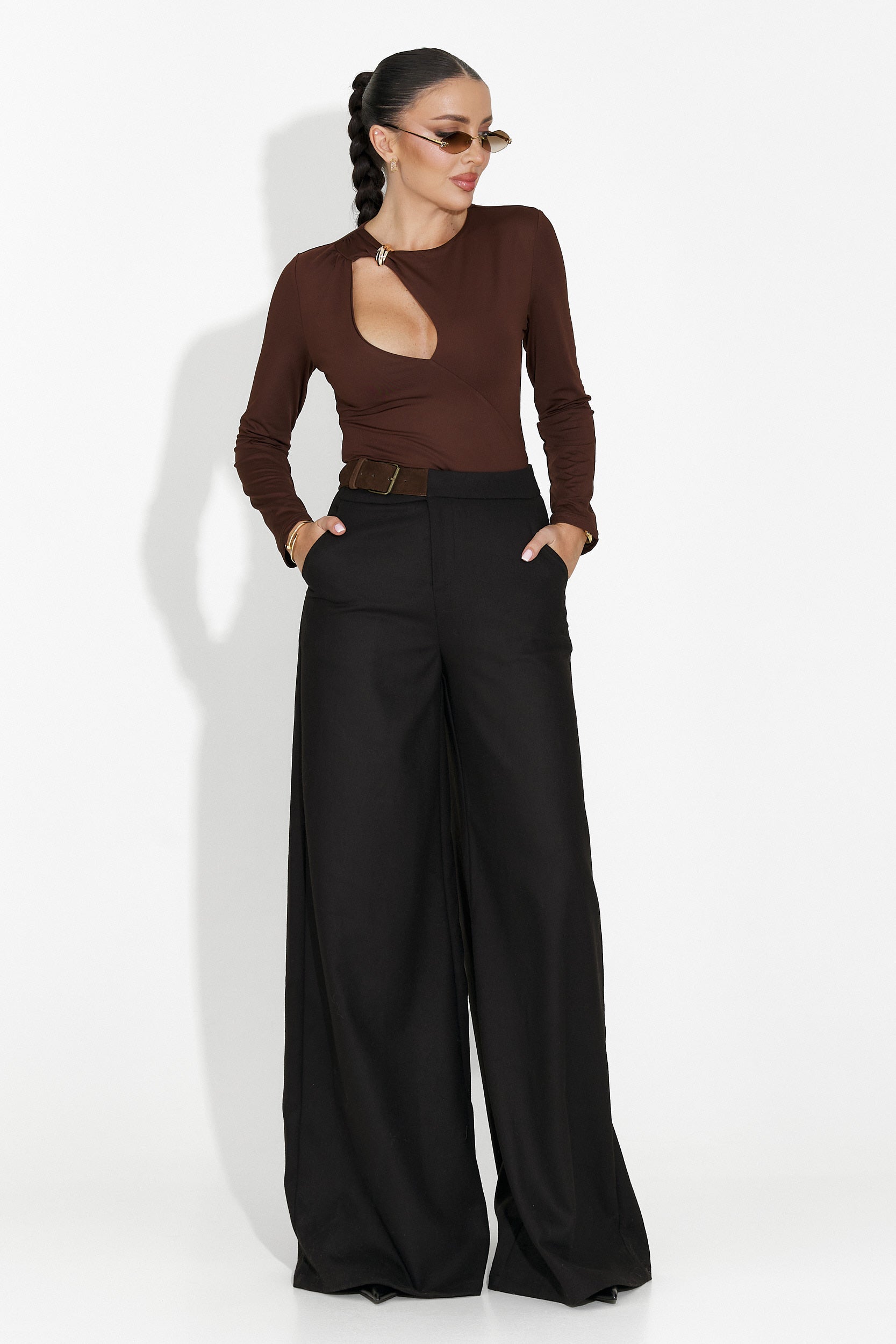 Pantaloni dama eleganti negri Velira Bogas