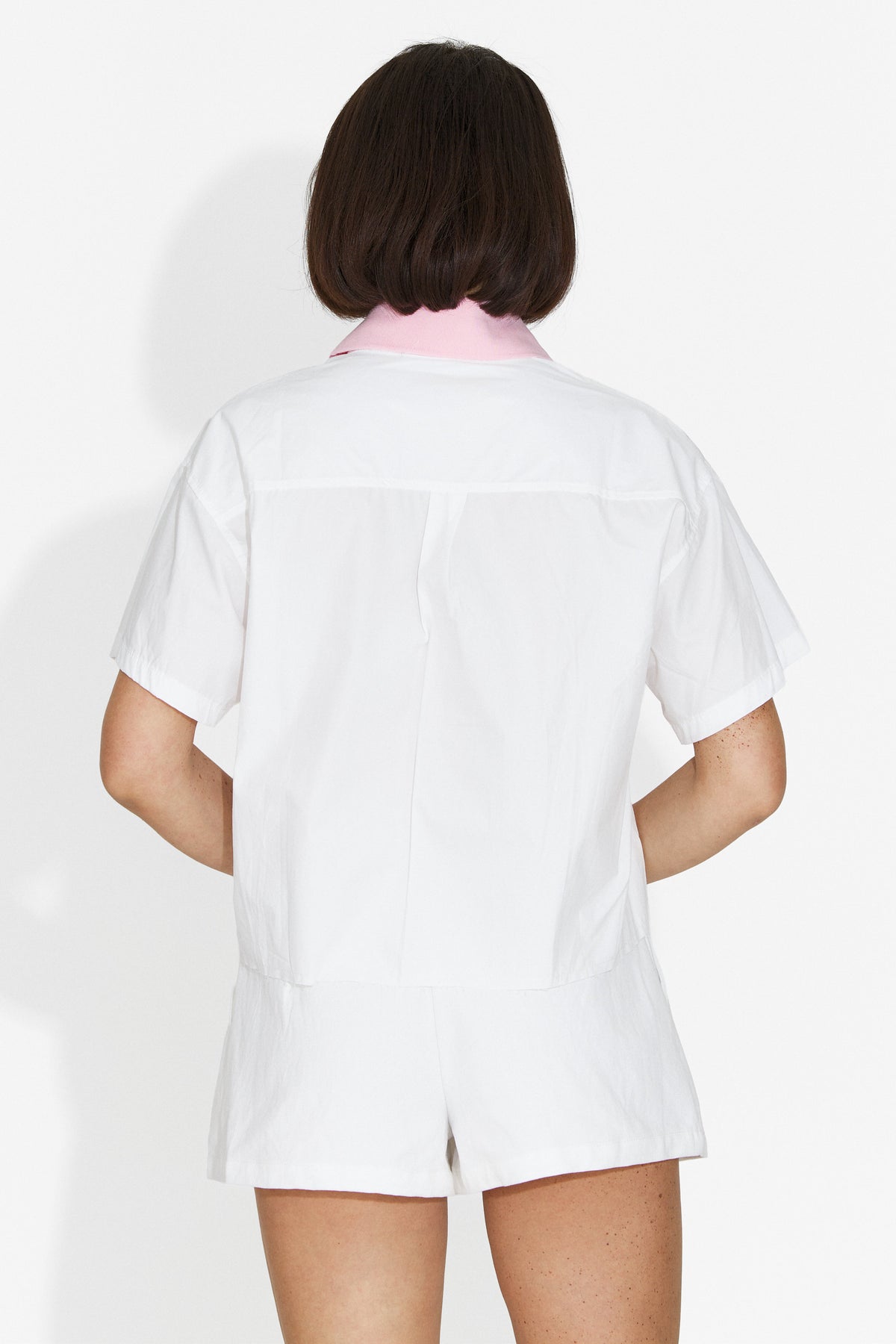 Pantaloni dama scurti albi Peonies Bogas, imaginea 11 din 11