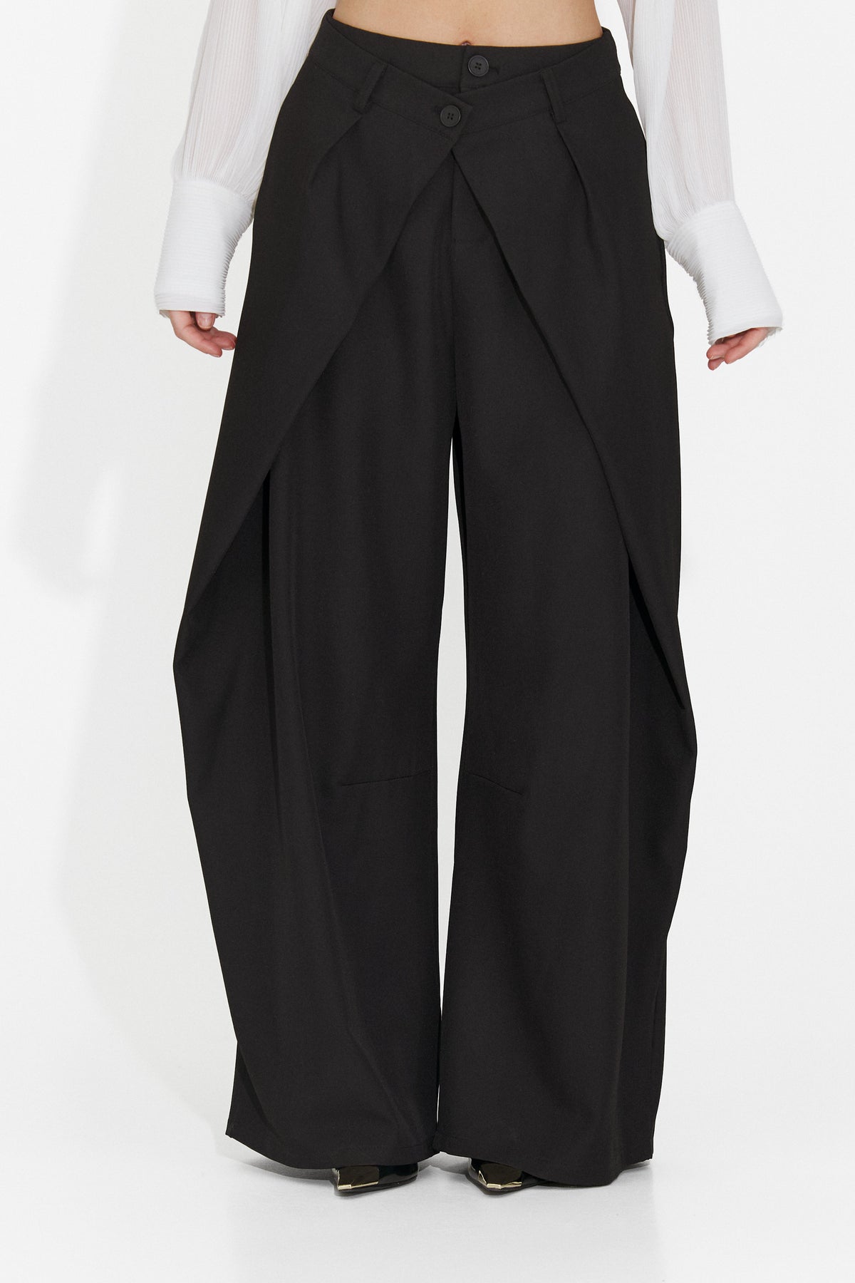 Pantaloni eleganti negri Veliritara Bogas