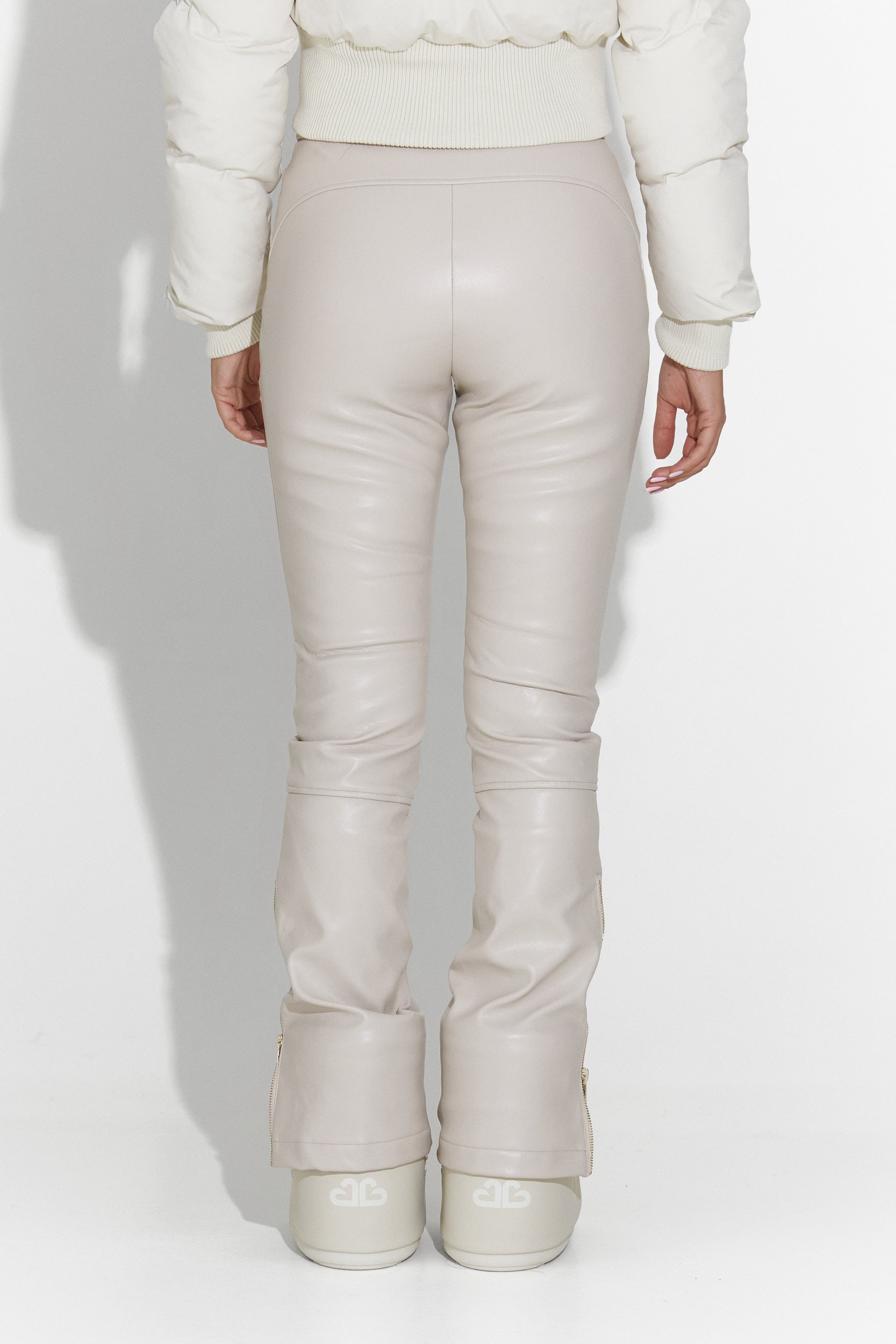 Beige Leather Ski Pants Bogas Cosira