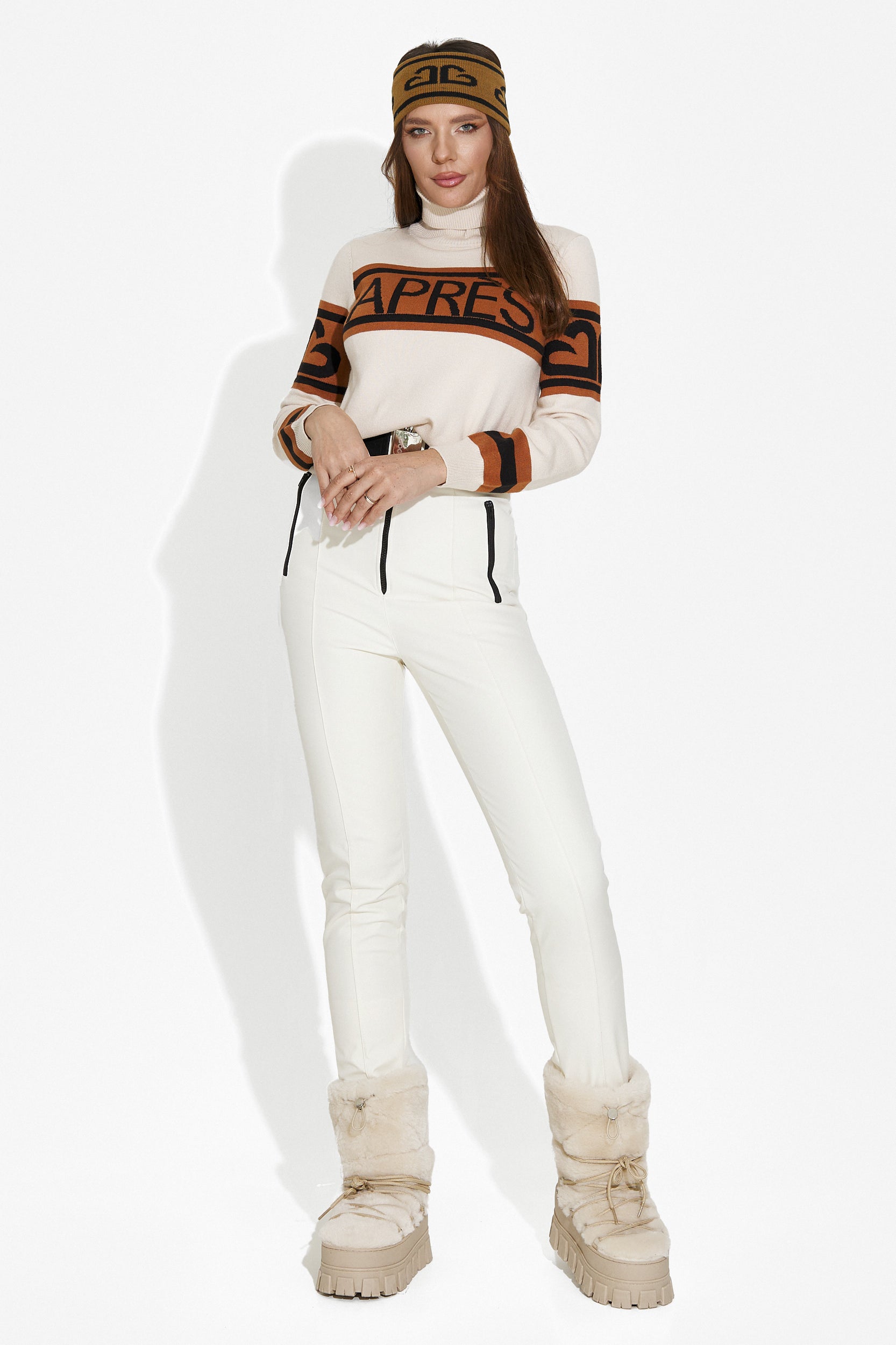 Pantaloni ski dama bej Fabbri Bogas