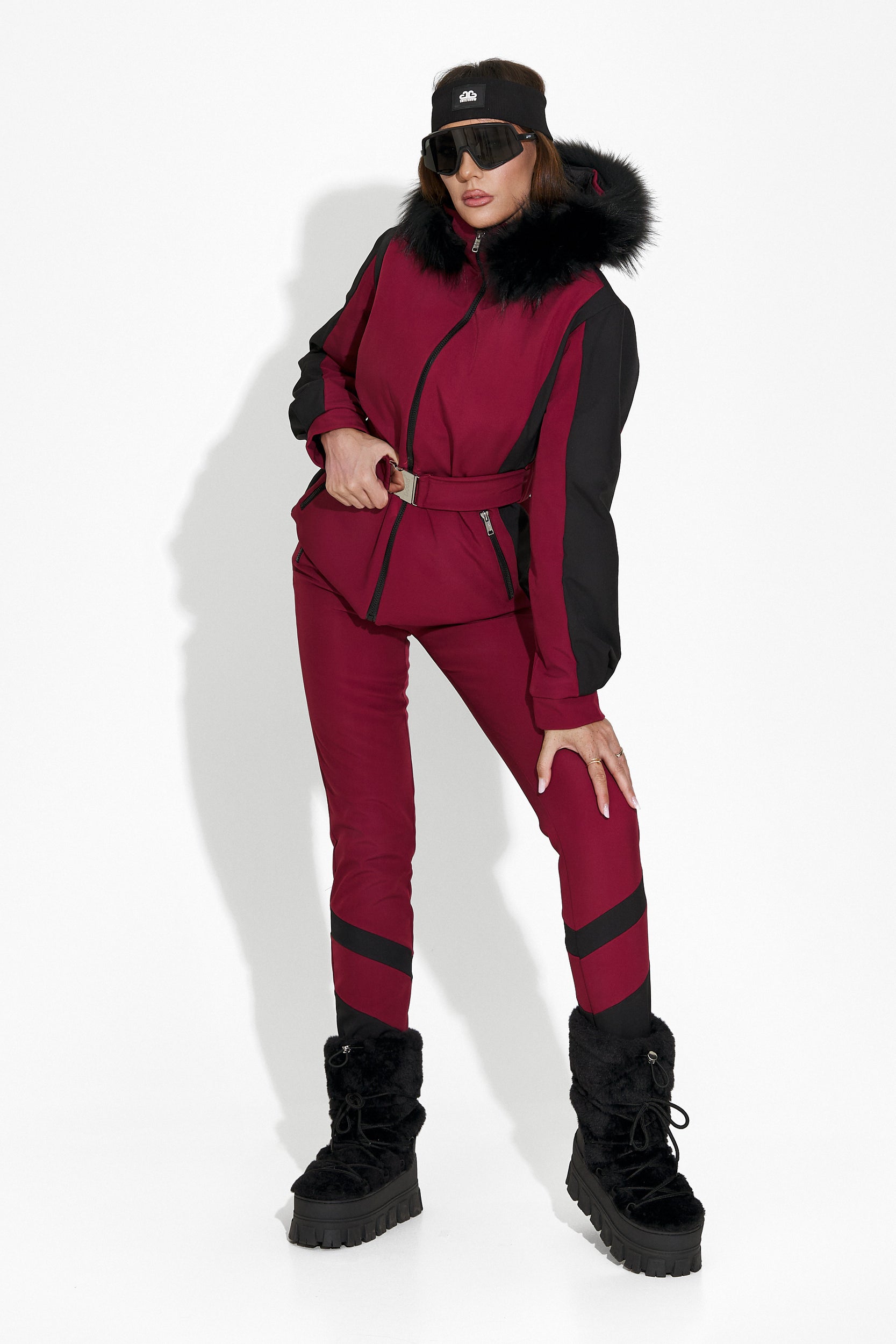 Burgundy Lorya Bogas Ski Pants for Women