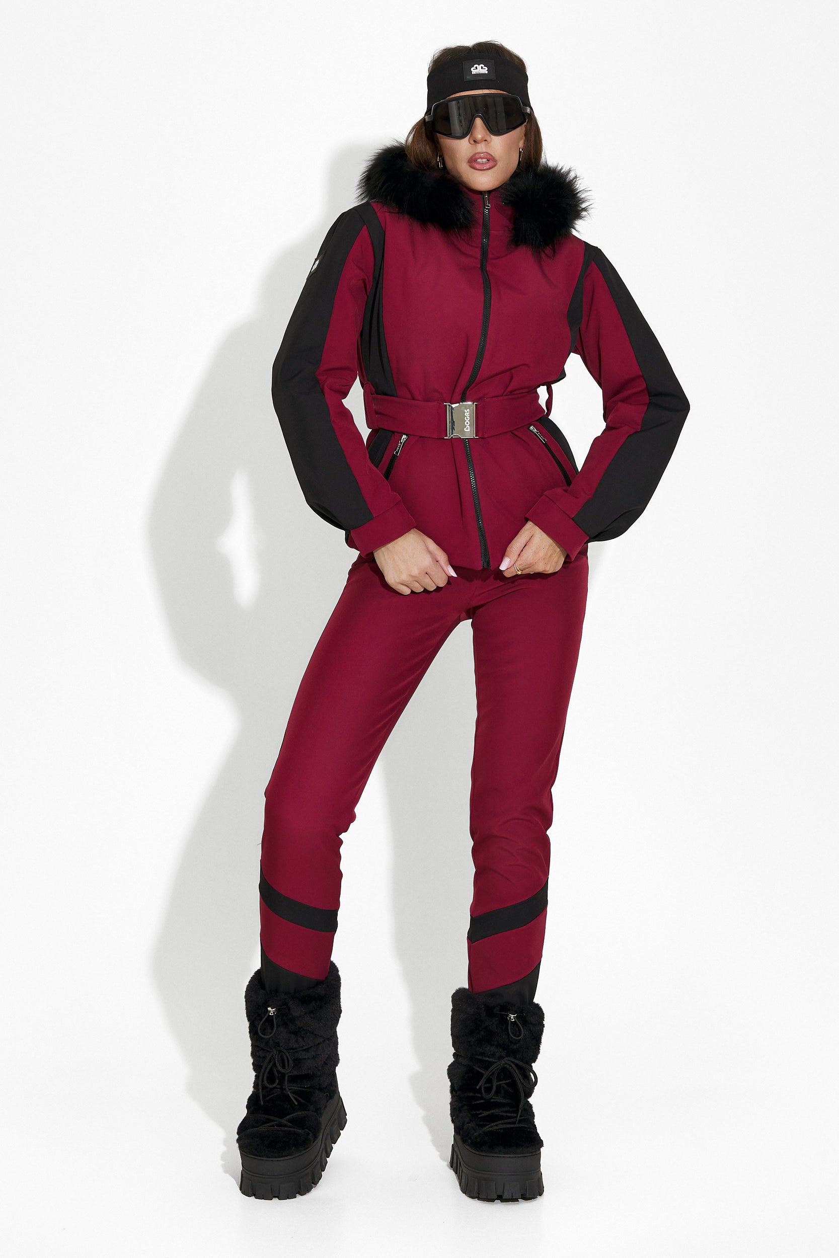 Burgundy Lorya Bogas Ski Pants for Women
