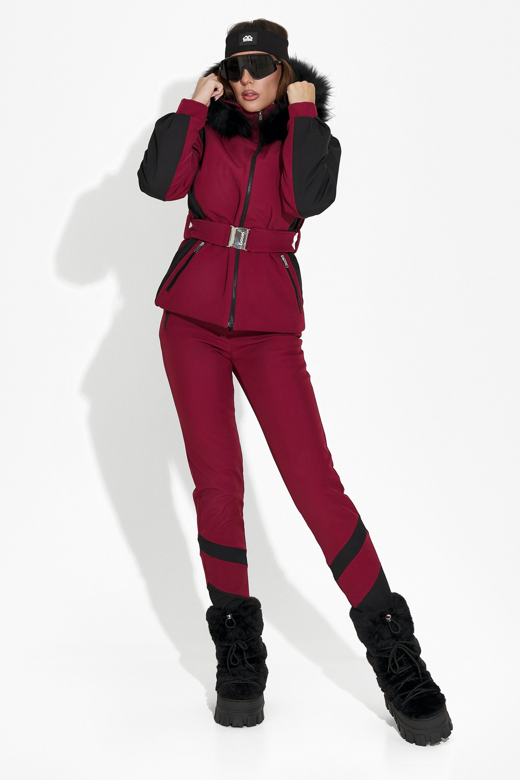Burgundy Lorya Bogas Ski Pants for Women