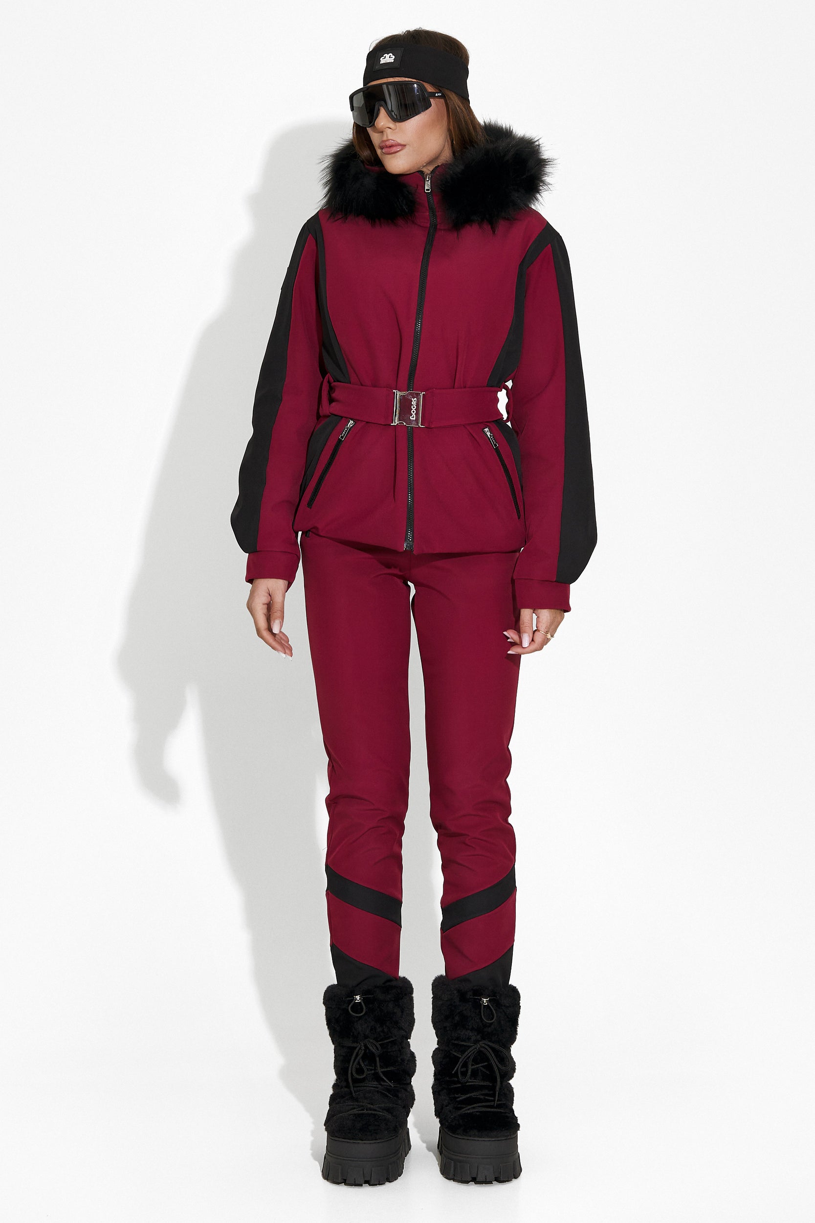 Burgundy Lorya Bogas Ski Pants for Women