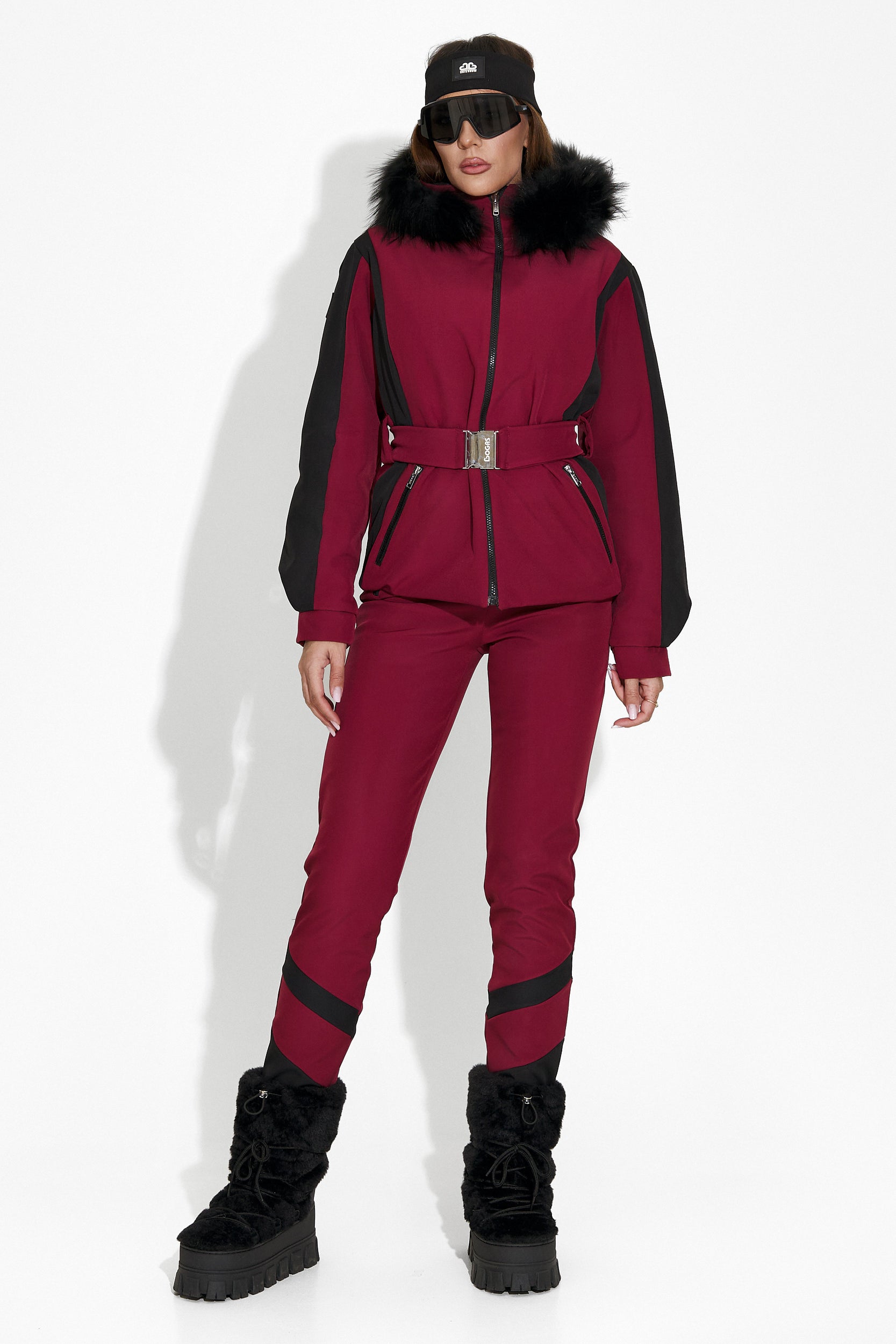 Burgundy Lorya Bogas Ski Pants for Women