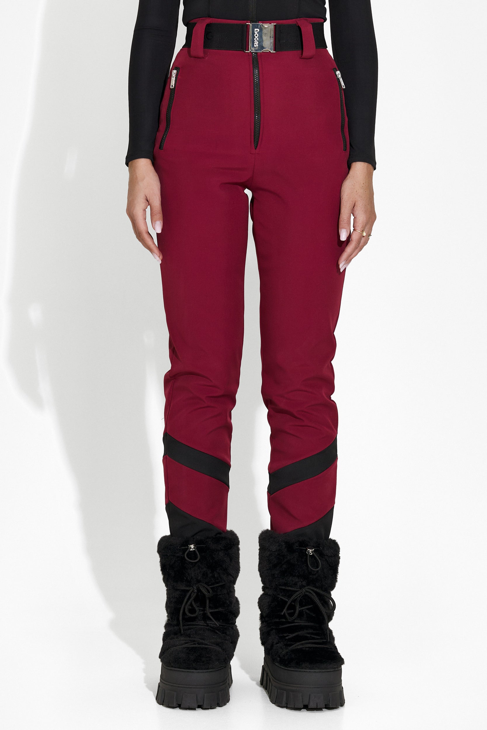 Burgundy Lorya Bogas Ski Pants for Women