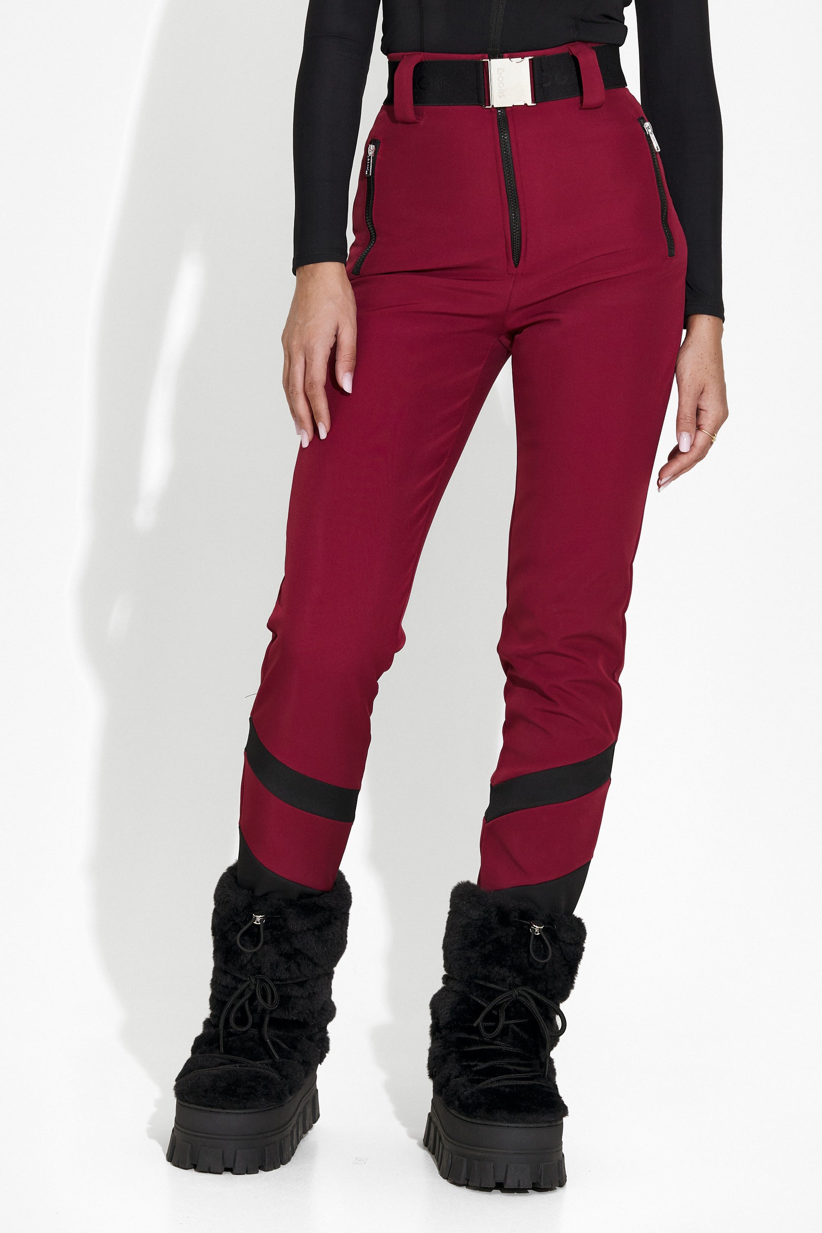 Burgundy Lorya Bogas Ski Pants for Women