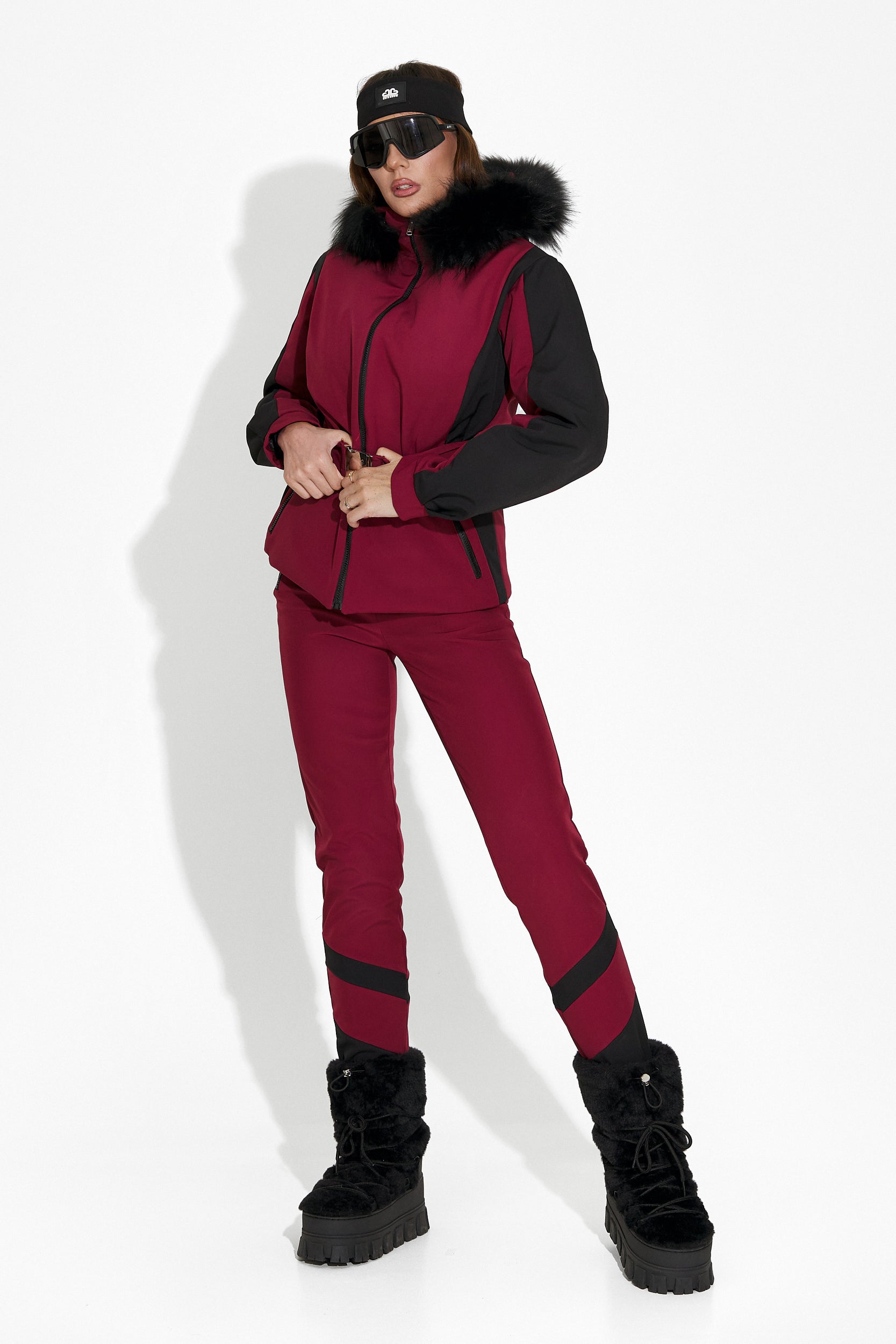 Burgundy Lorya Bogas Ski Pants for Women