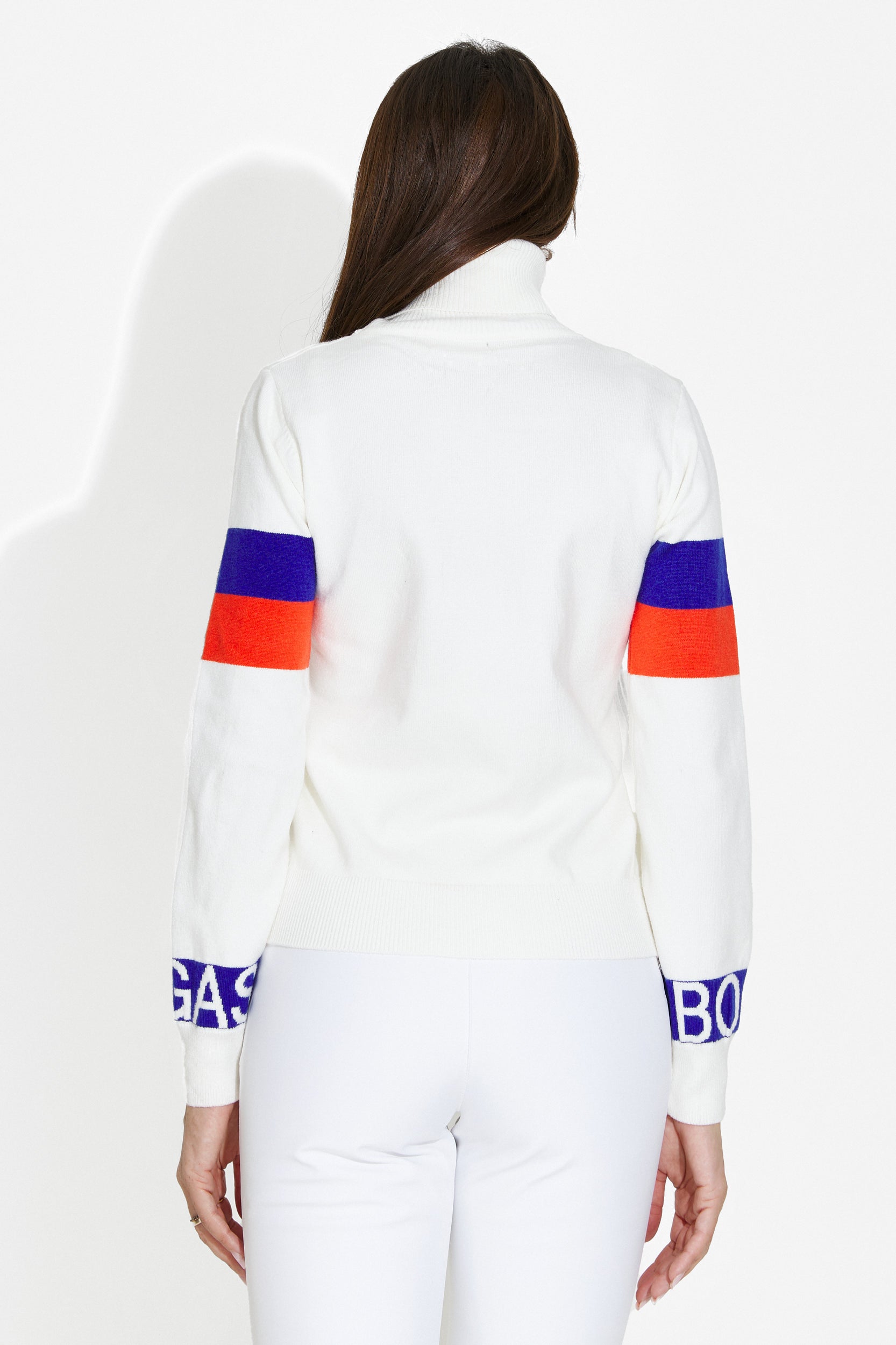 Geana Bogas White Casual Ladies Sweater