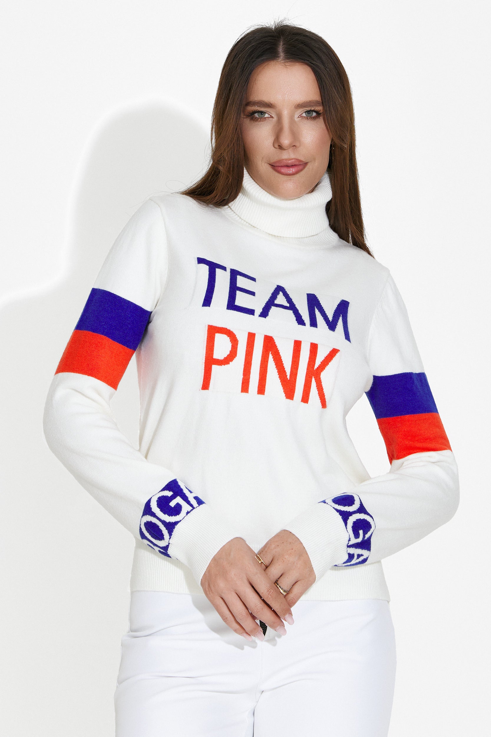 Geana Bogas White Casual Ladies Sweater