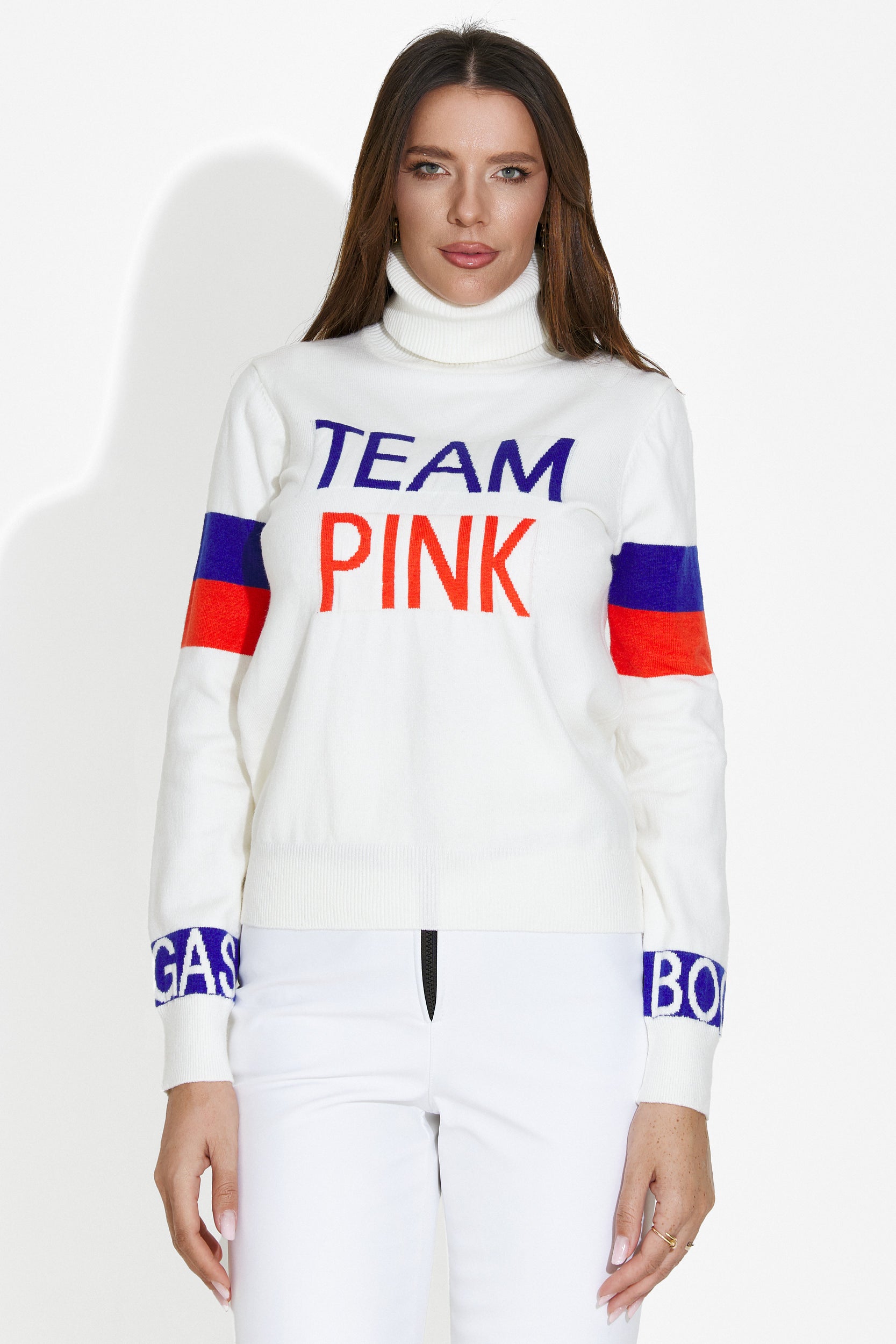 Geana Bogas White Casual Ladies Sweater