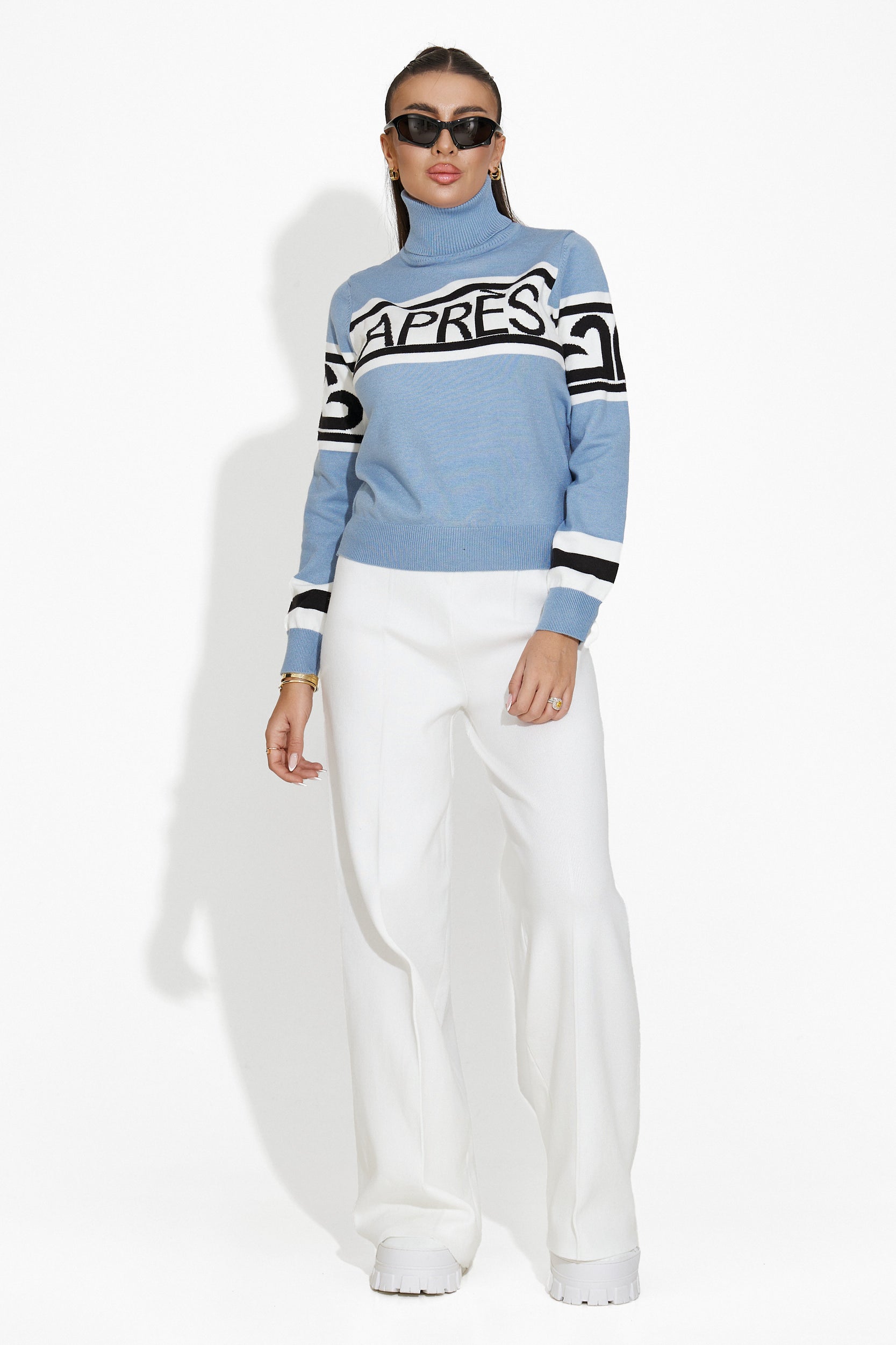 Pulover dama casual bleu Erika Bogas