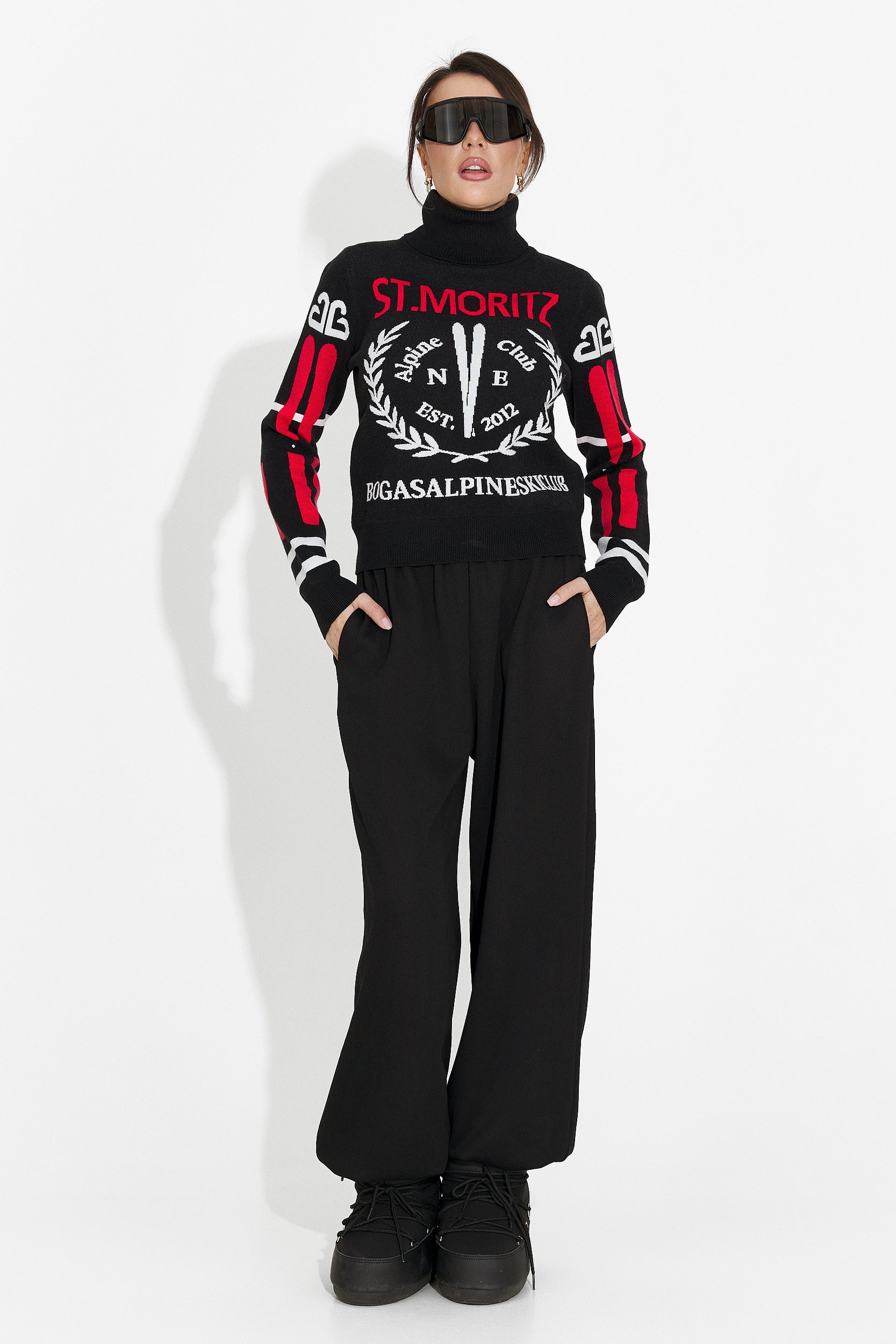 Pulover dama casual negru Fabina Bogas
