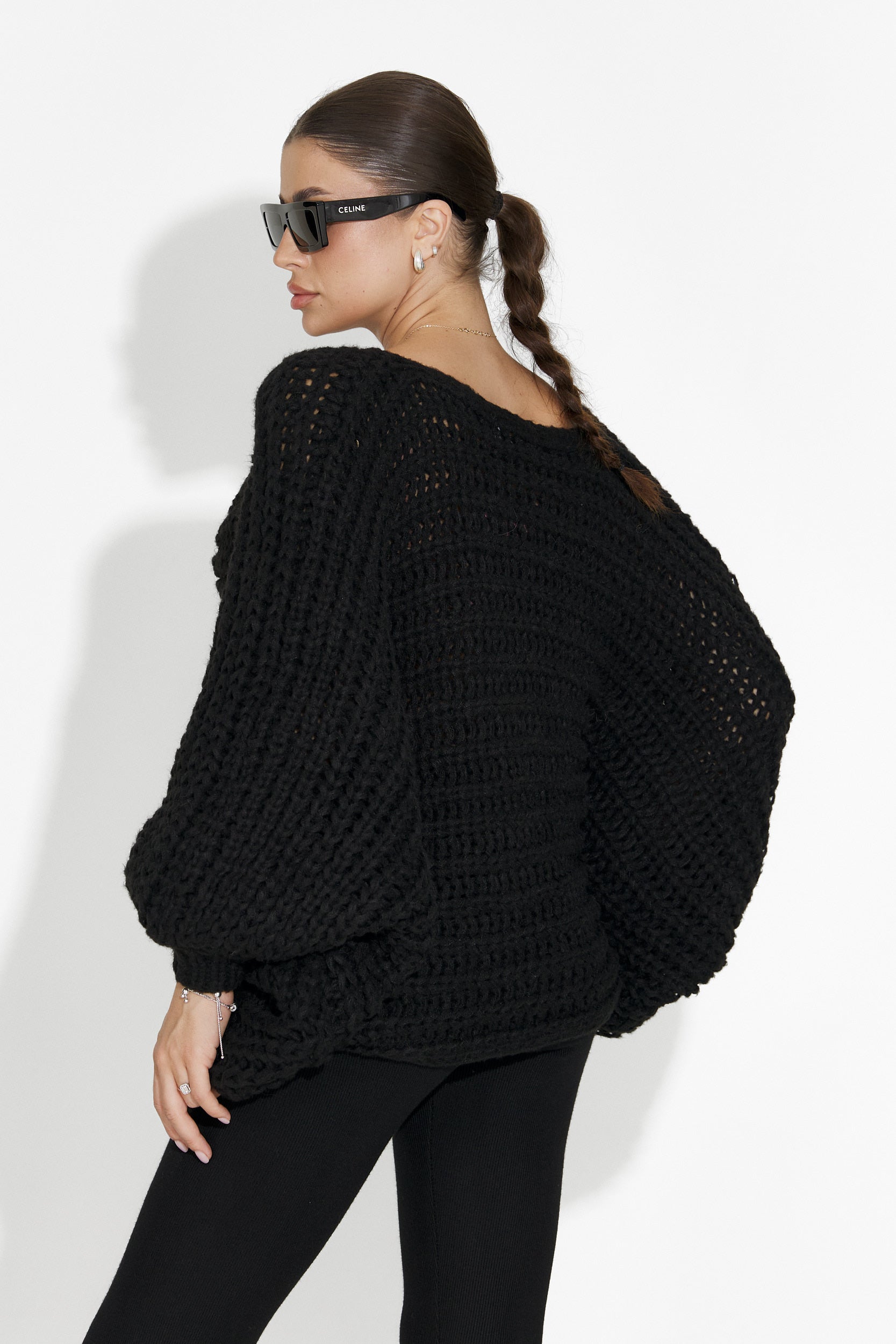 Pulover dama casual negru Raviana Bogas