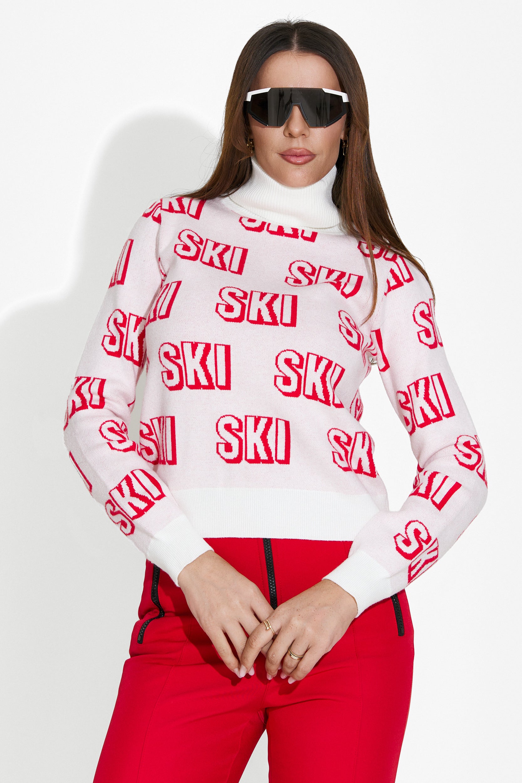 White Caresia Bogas Women's Ski Sweater