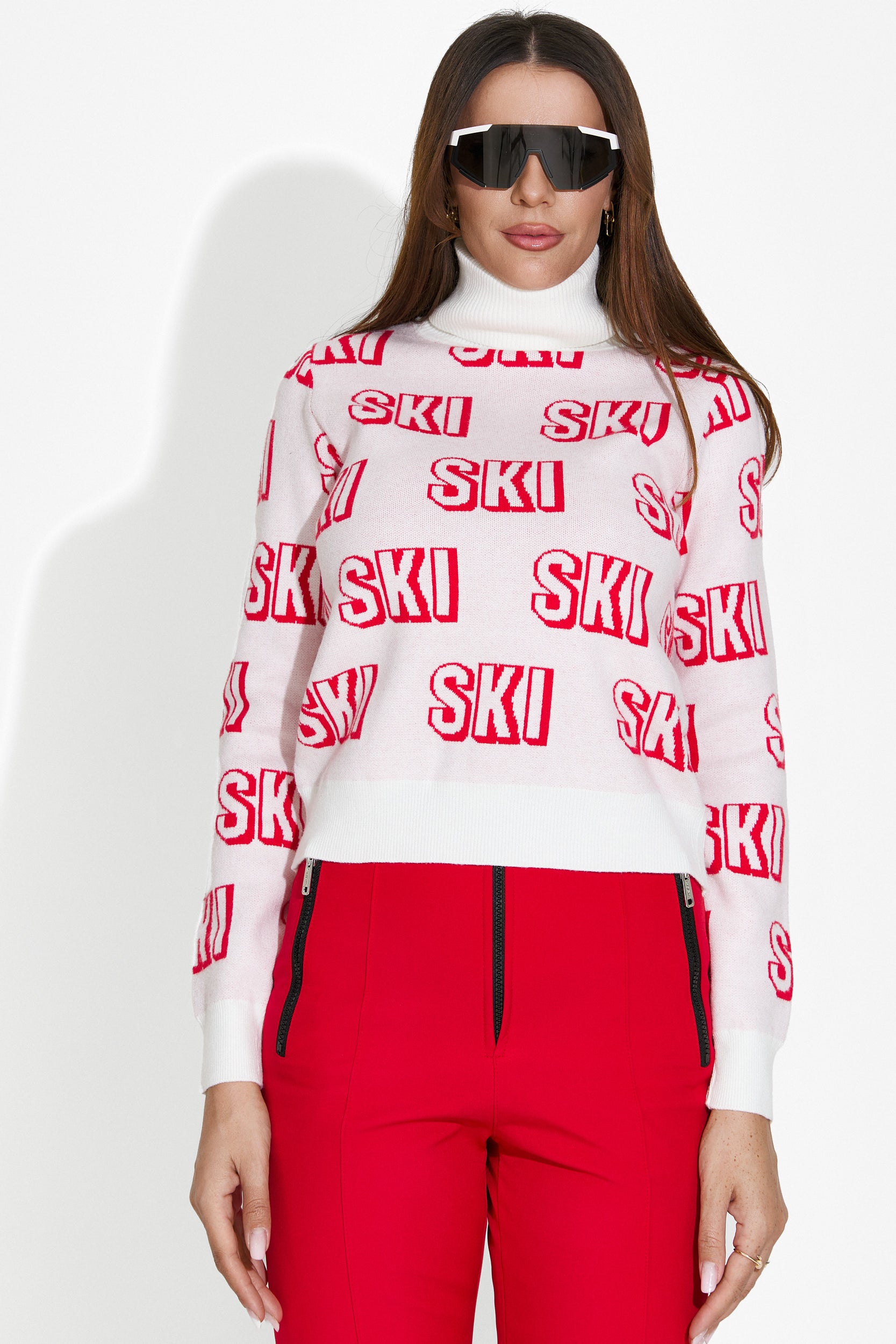 White Caresia Bogas Women's Ski Sweater