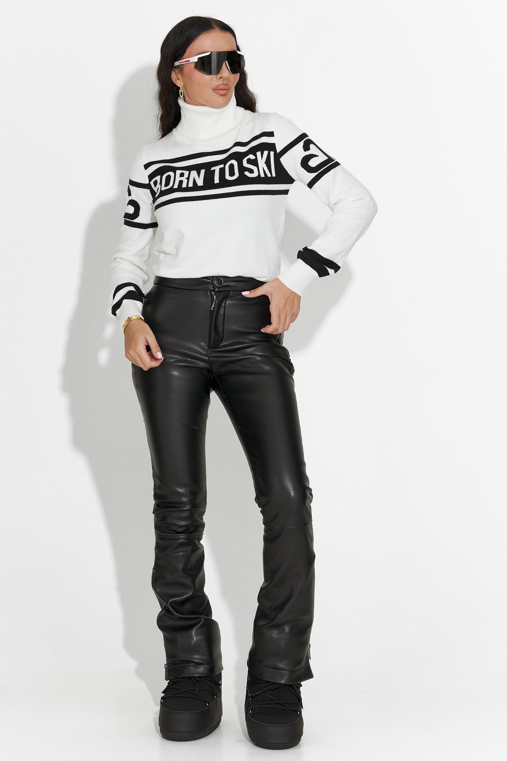 Jasnira Bogas White Women's Ski Sweater