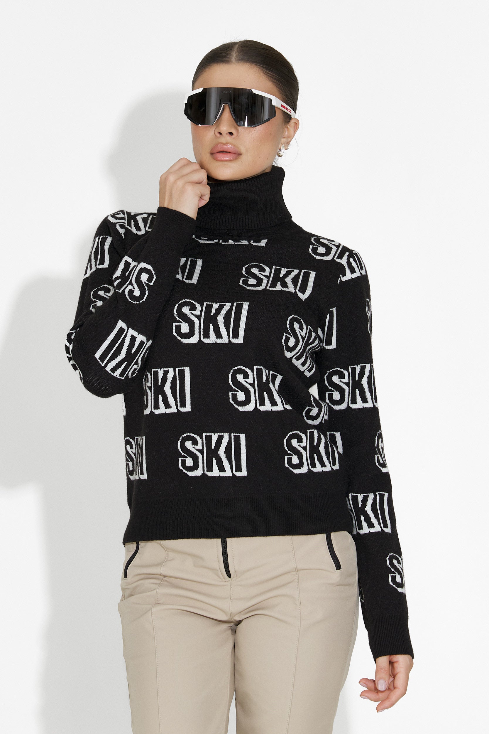 Pulover ski dama negru Caresia Bogas