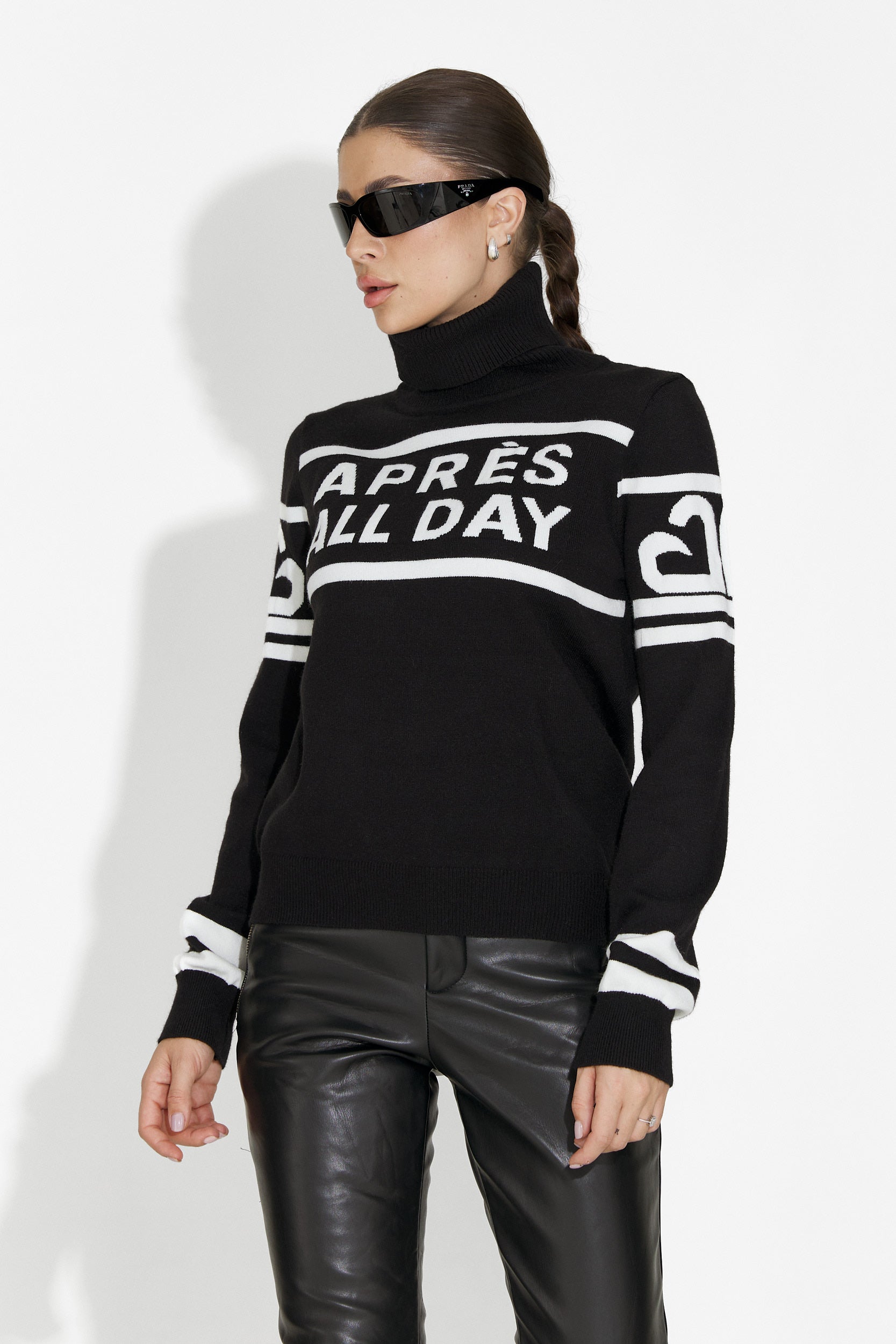 Pulover ski dama negru Cevina Bogas