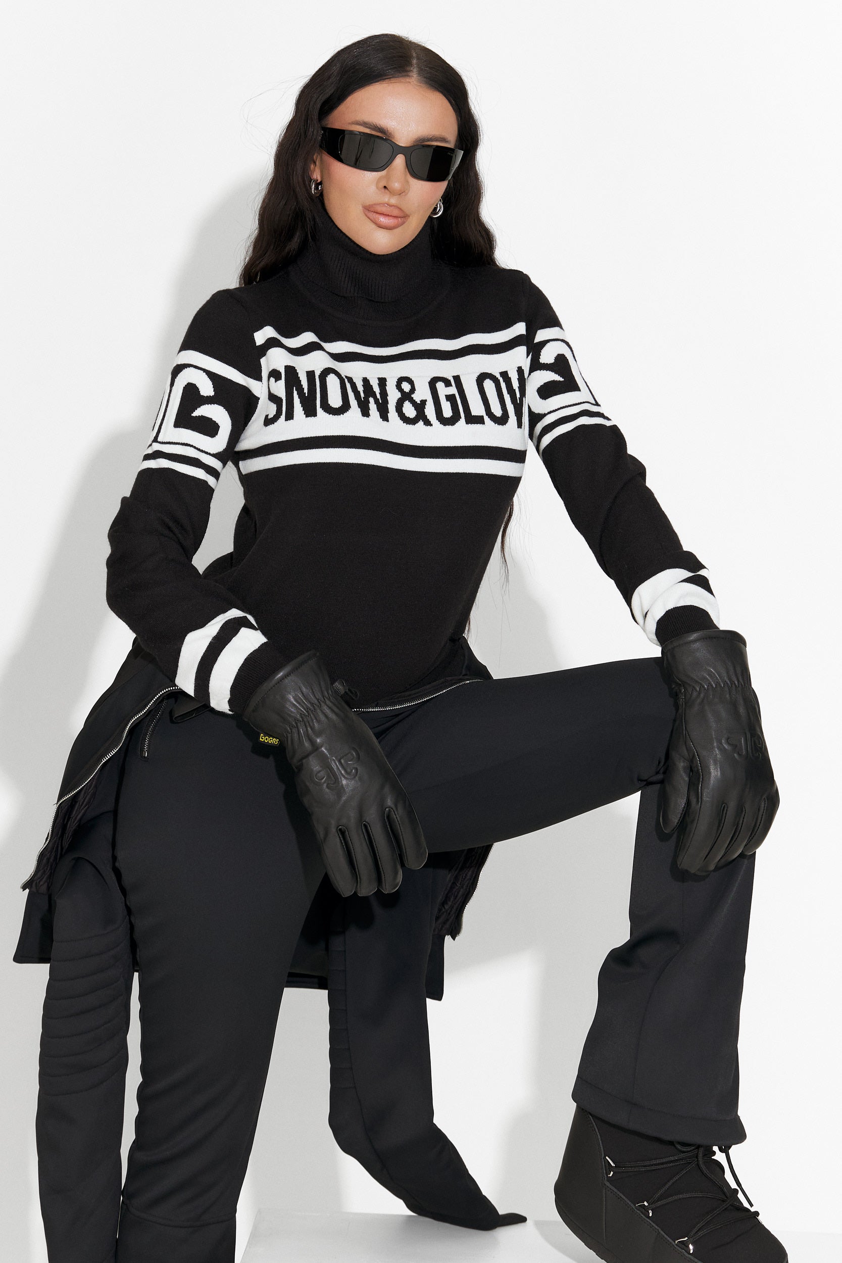 Pulover ski dama negru Clyra Bogas