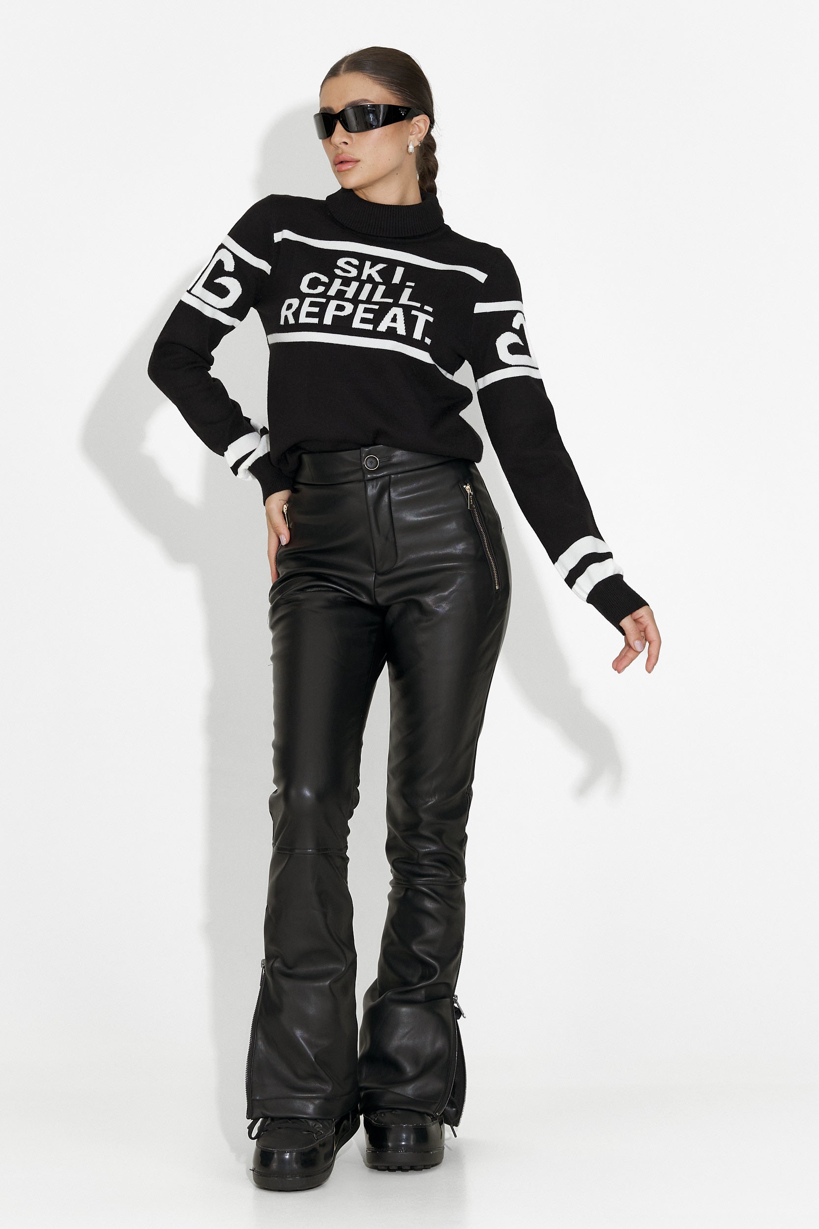 Lanaki Bogas Black Ski Sweater for Women