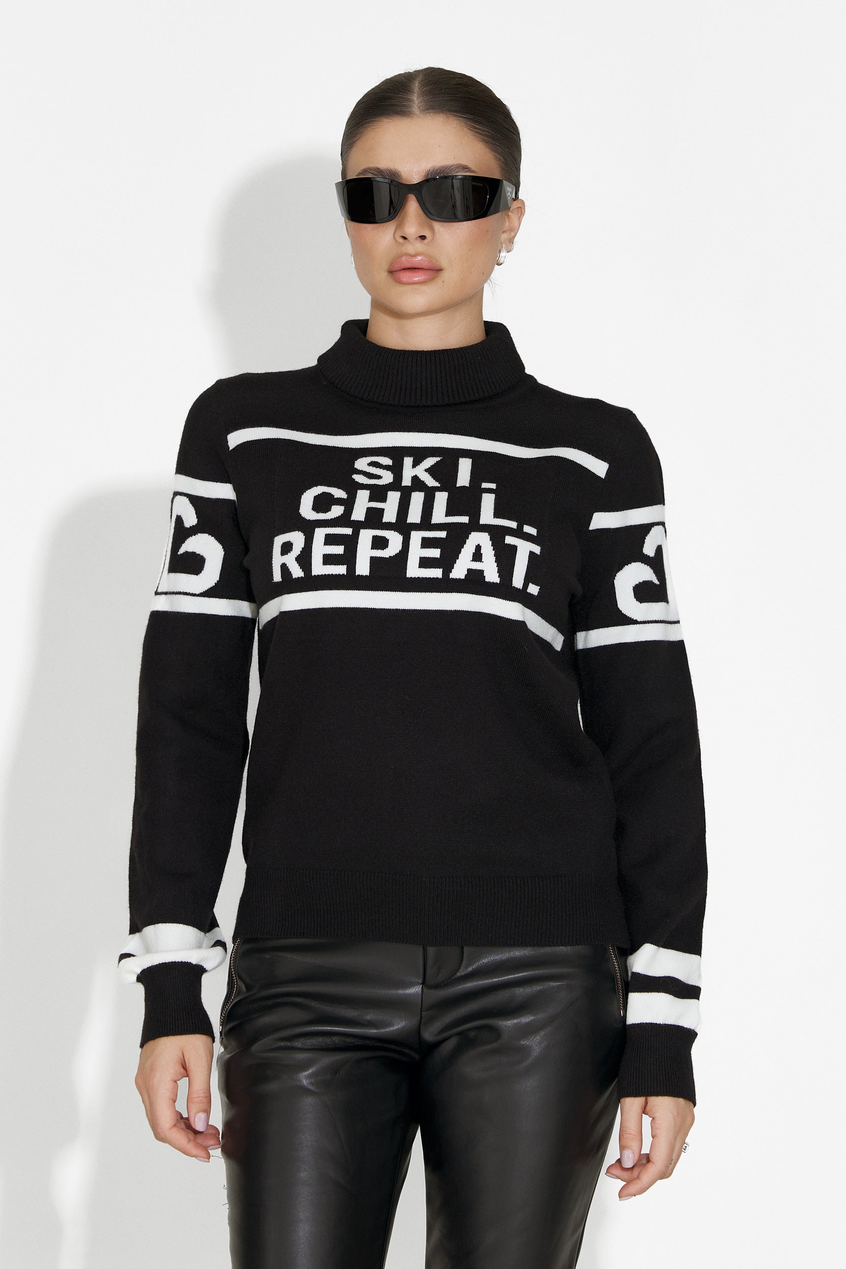 Lanaki Bogas Black Ski Sweater for Women