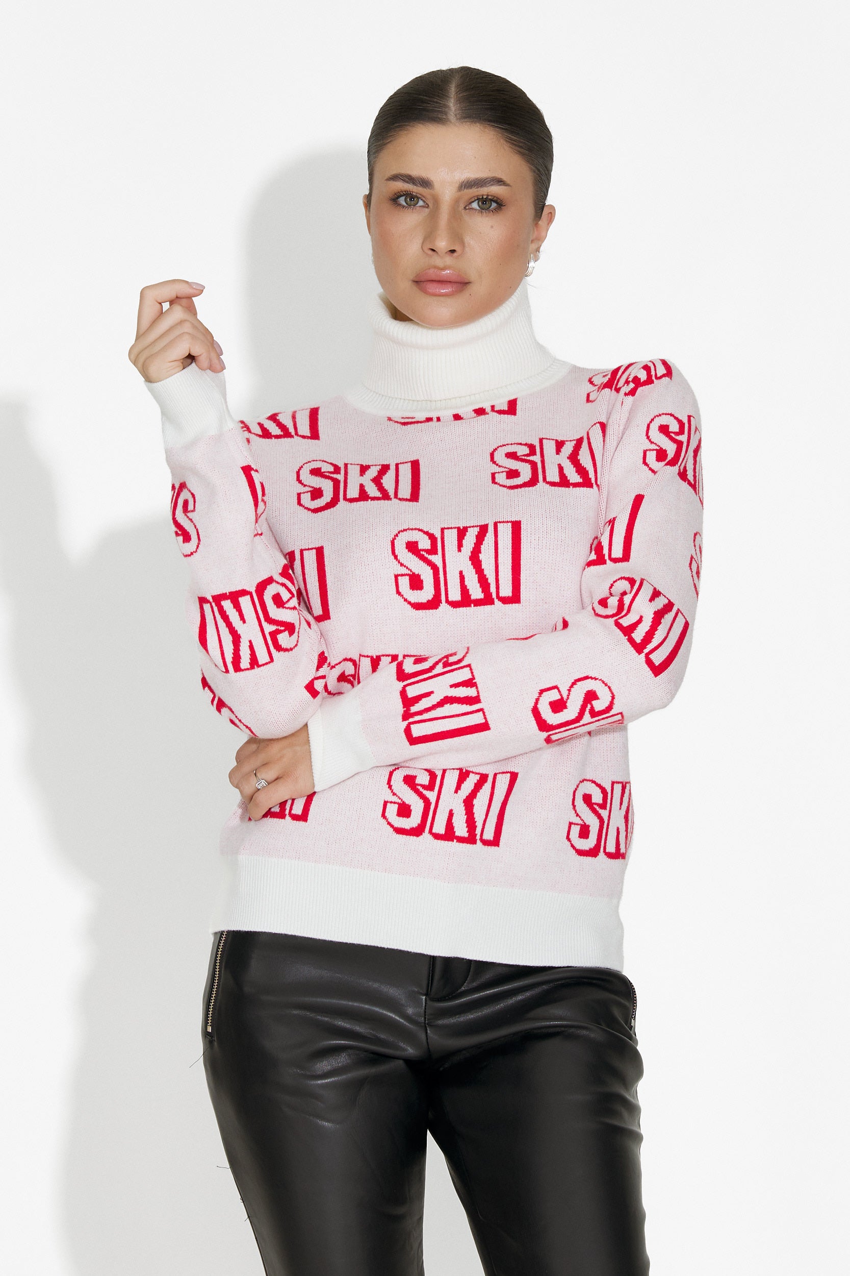 White Caresia Bogas Women's Ski Sweater