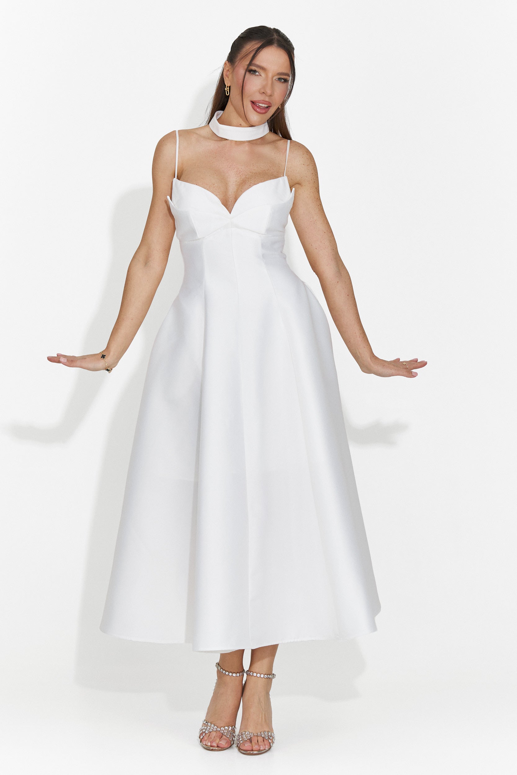 Rochie dama lunga alba Coriza Bogas